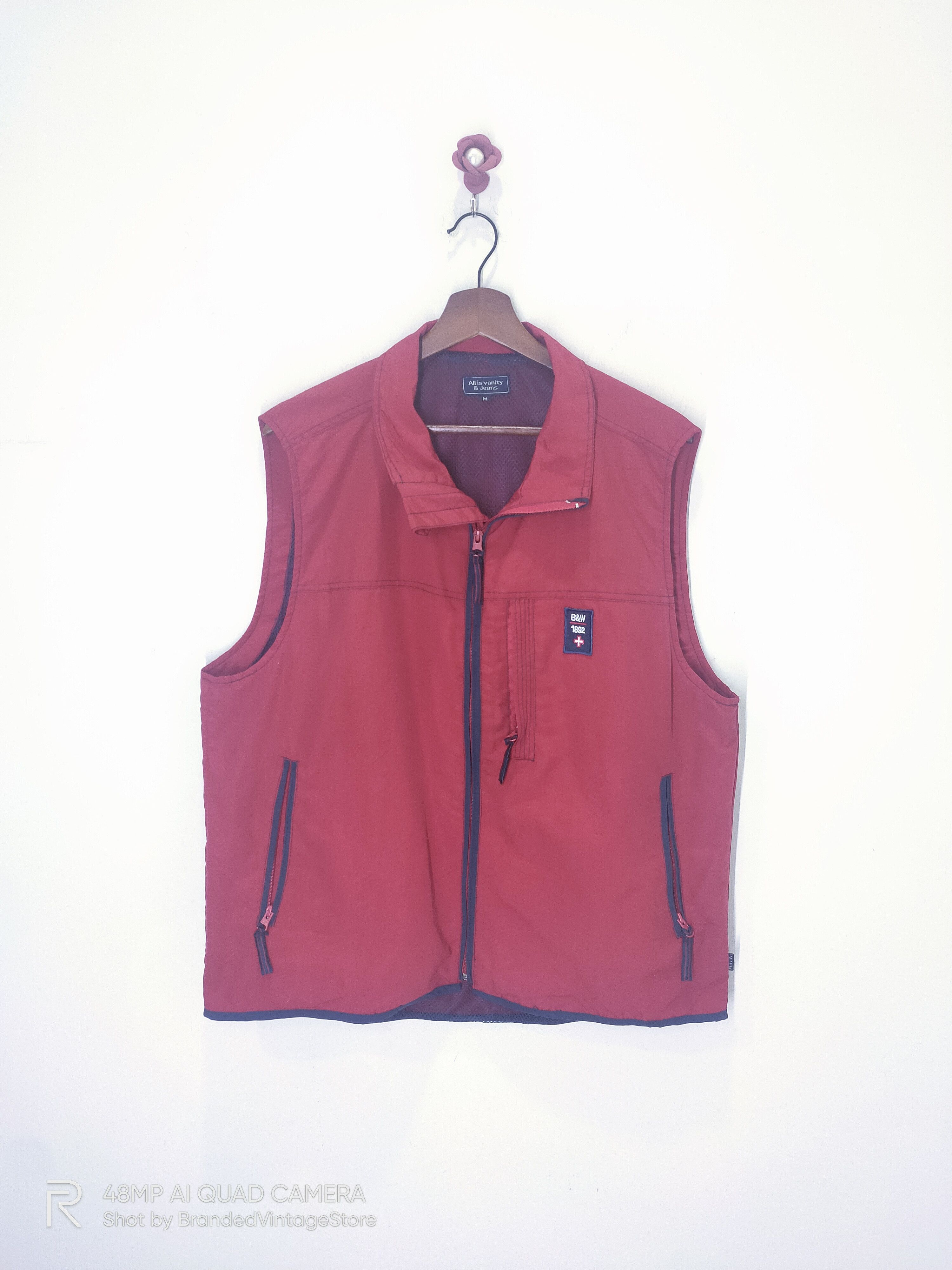 Japanese Brand A.I.V Zipper Multipocket Tactical Mesh Nett Red Vest Jacket Size 44L - 1 Thumbnail