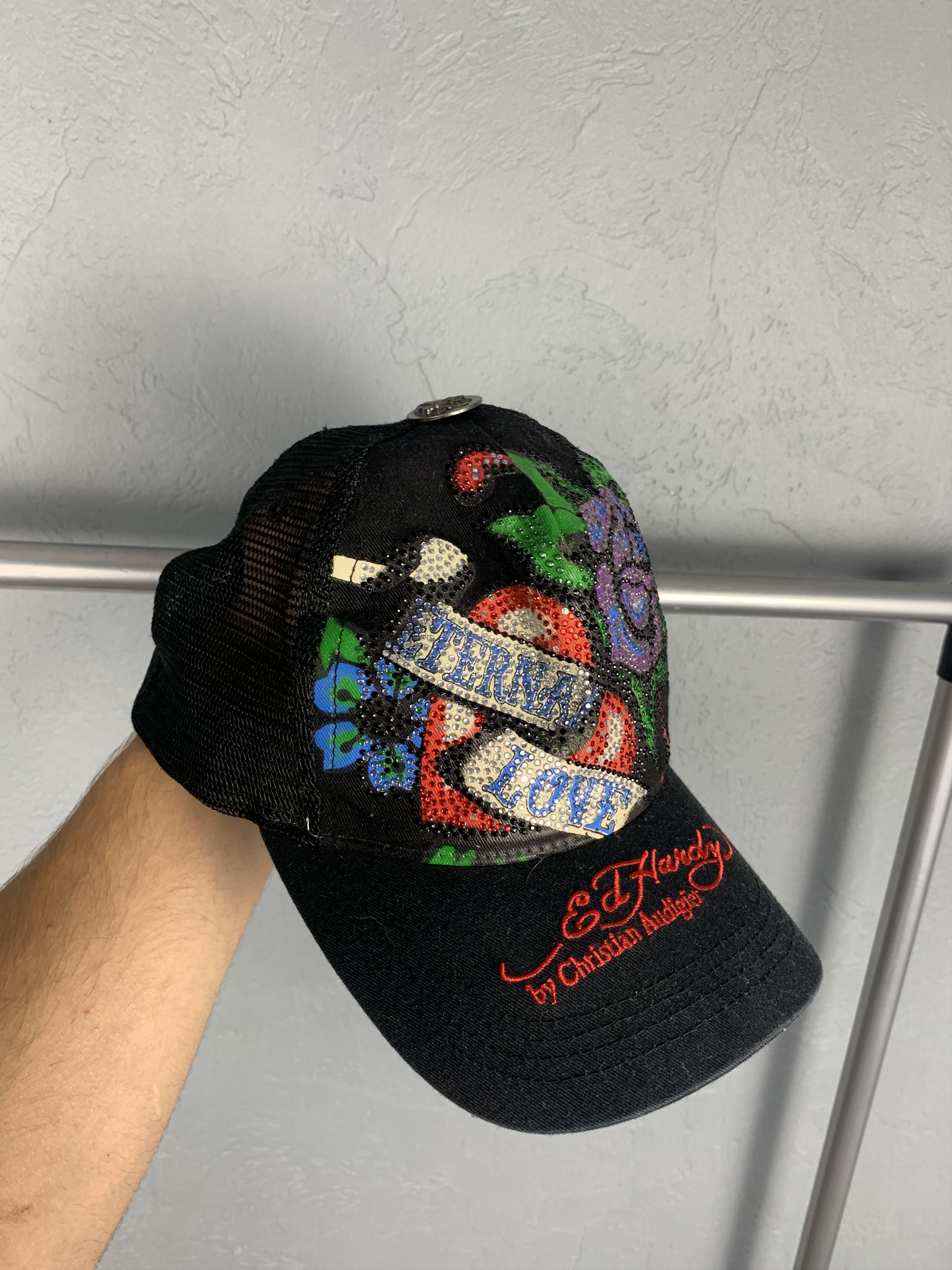 Christian Audigier × Ed Hardy × Vintage Ed Hardy by Christian Audigier Vintage Mens Hat Cap Size ONE SIZE - 2 Thumbnail