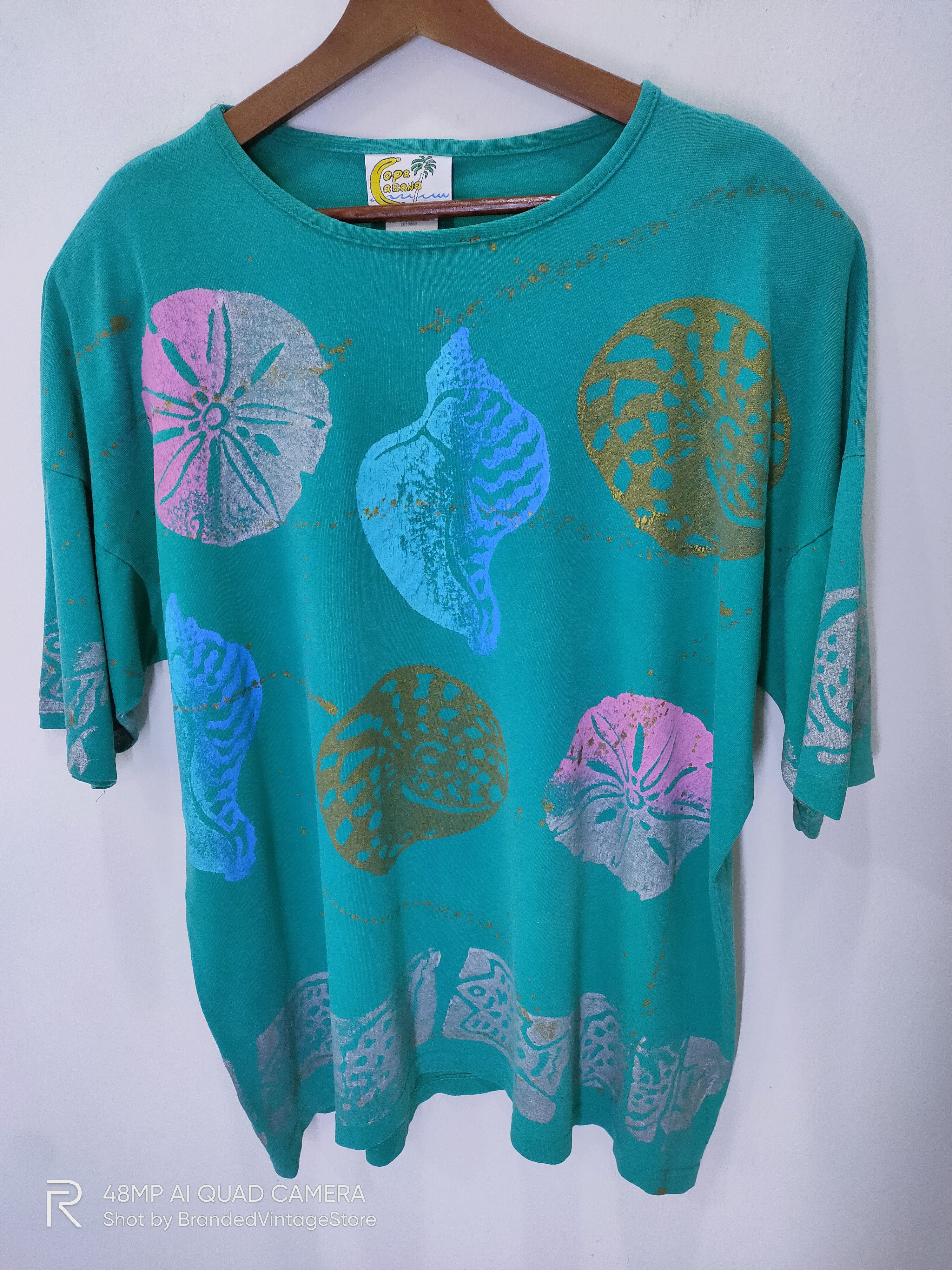 Other Vintage COPA CABANA Aquatic Exotic Fullprint AllOver Tshirt Size US XL / EU 56 / 4 - 3 Thumbnail