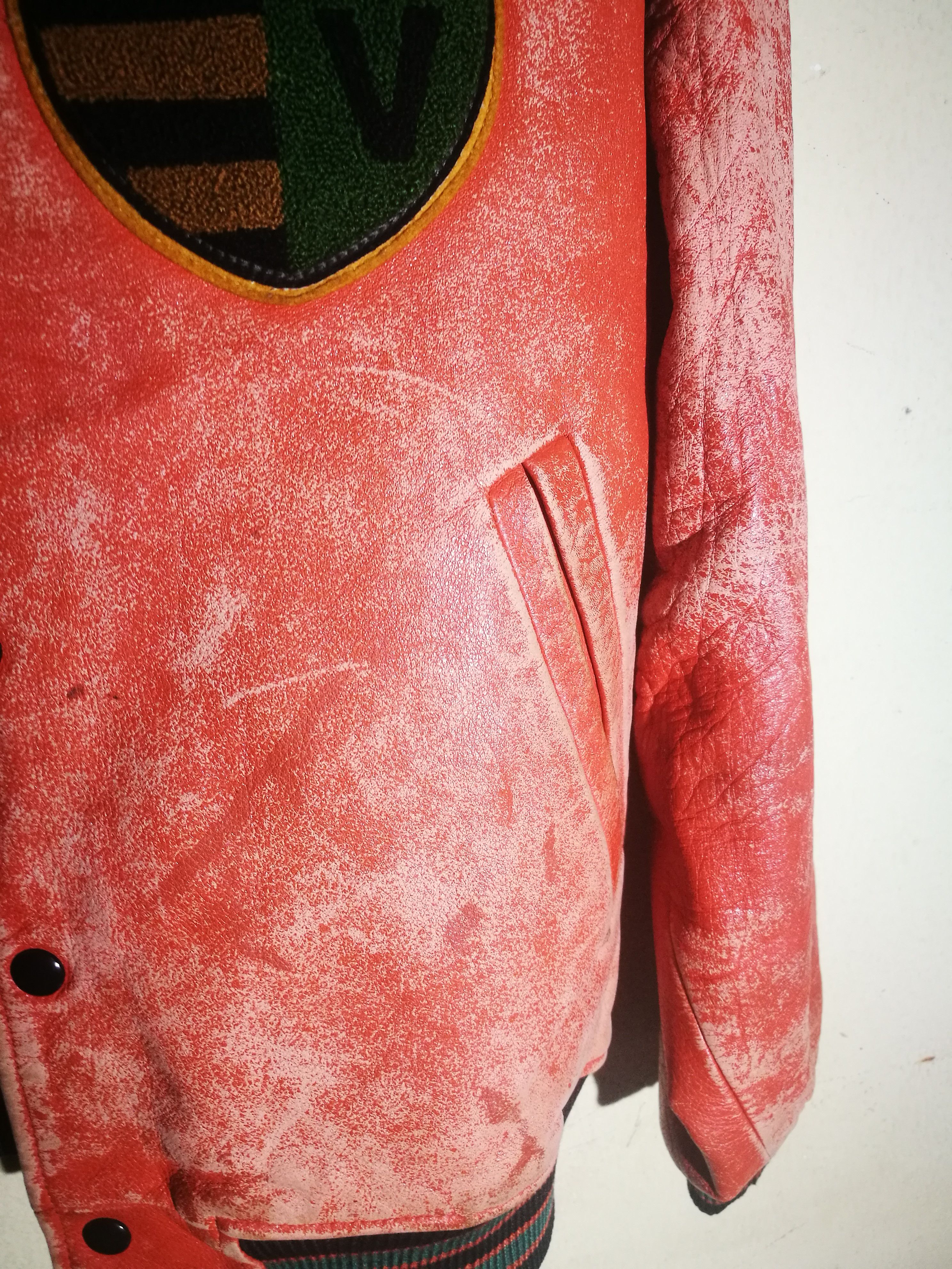 Other Distressed VOX Varsity Leather Jacket Size US L / EU 52-54 / 3 - 2 Thumbnail