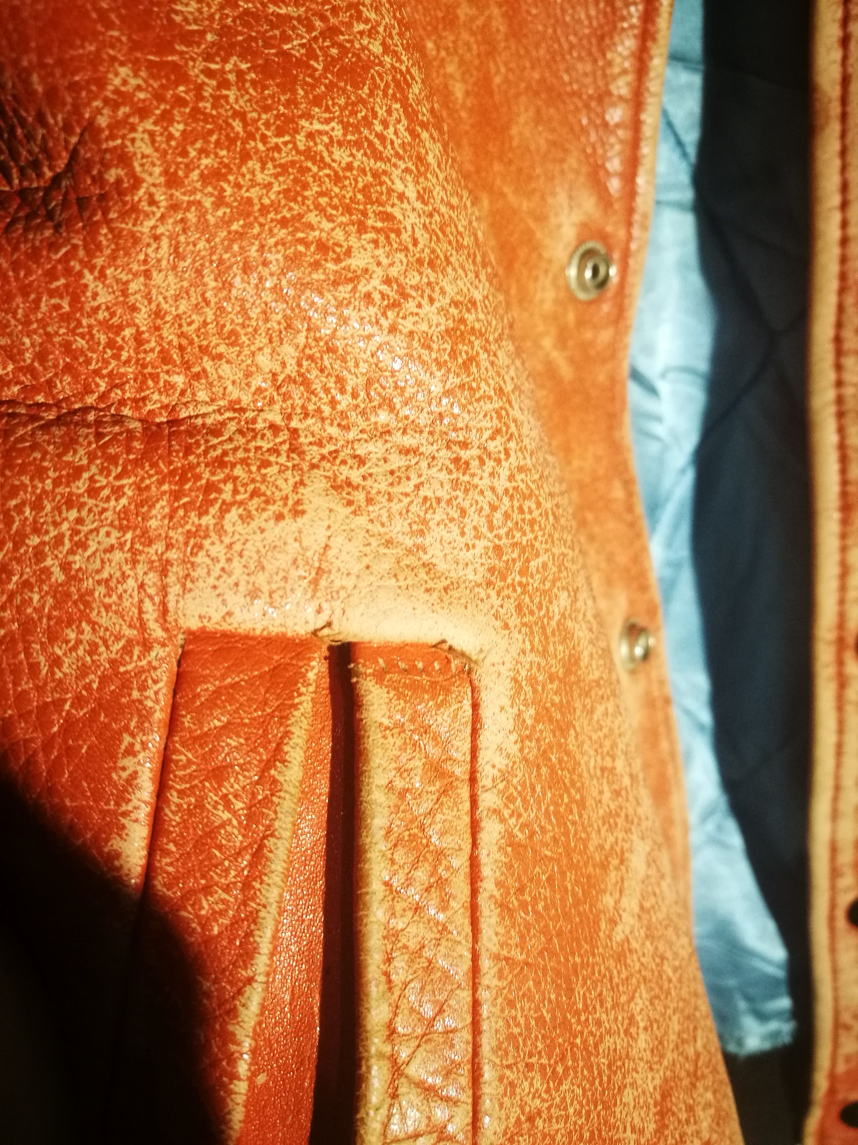 Other Distressed VOX Varsity Leather Jacket Size US L / EU 52-54 / 3 - 3 Thumbnail