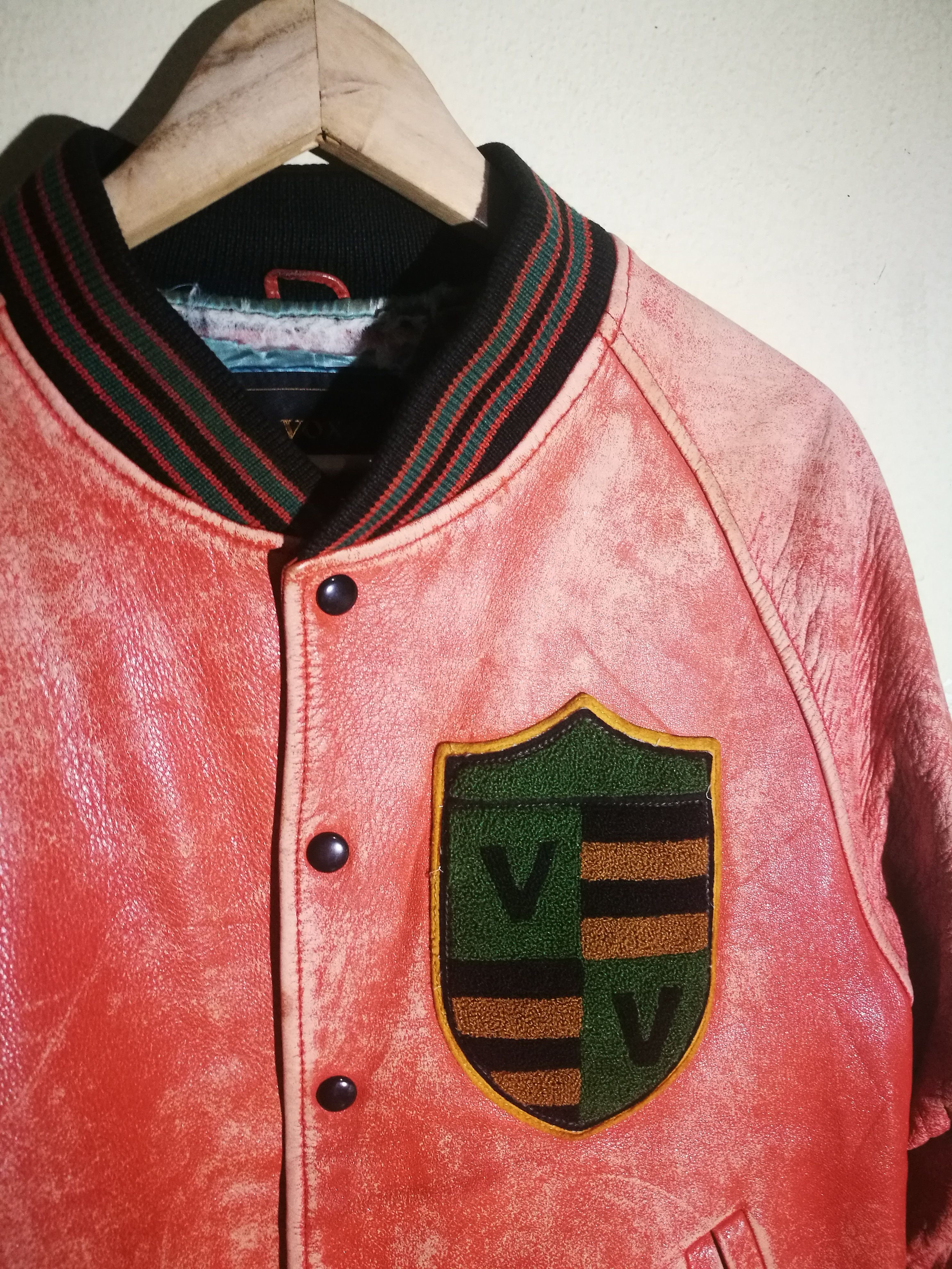 Other Distressed VOX Varsity Leather Jacket Size US L / EU 52-54 / 3 - 13 Thumbnail