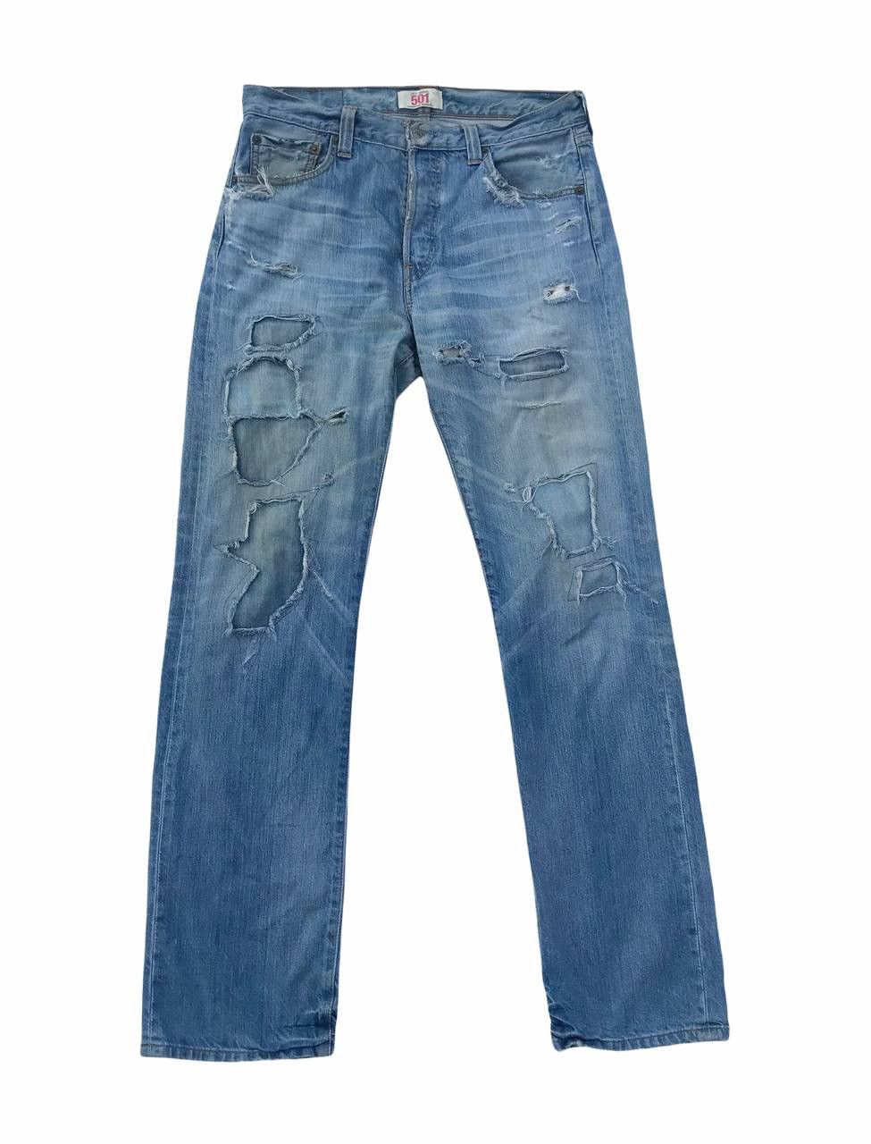 Levi's Levis 501 Distressed Grunge Denim Pants Streetwear Fashion Size US 31 - 1 Thumbnail
