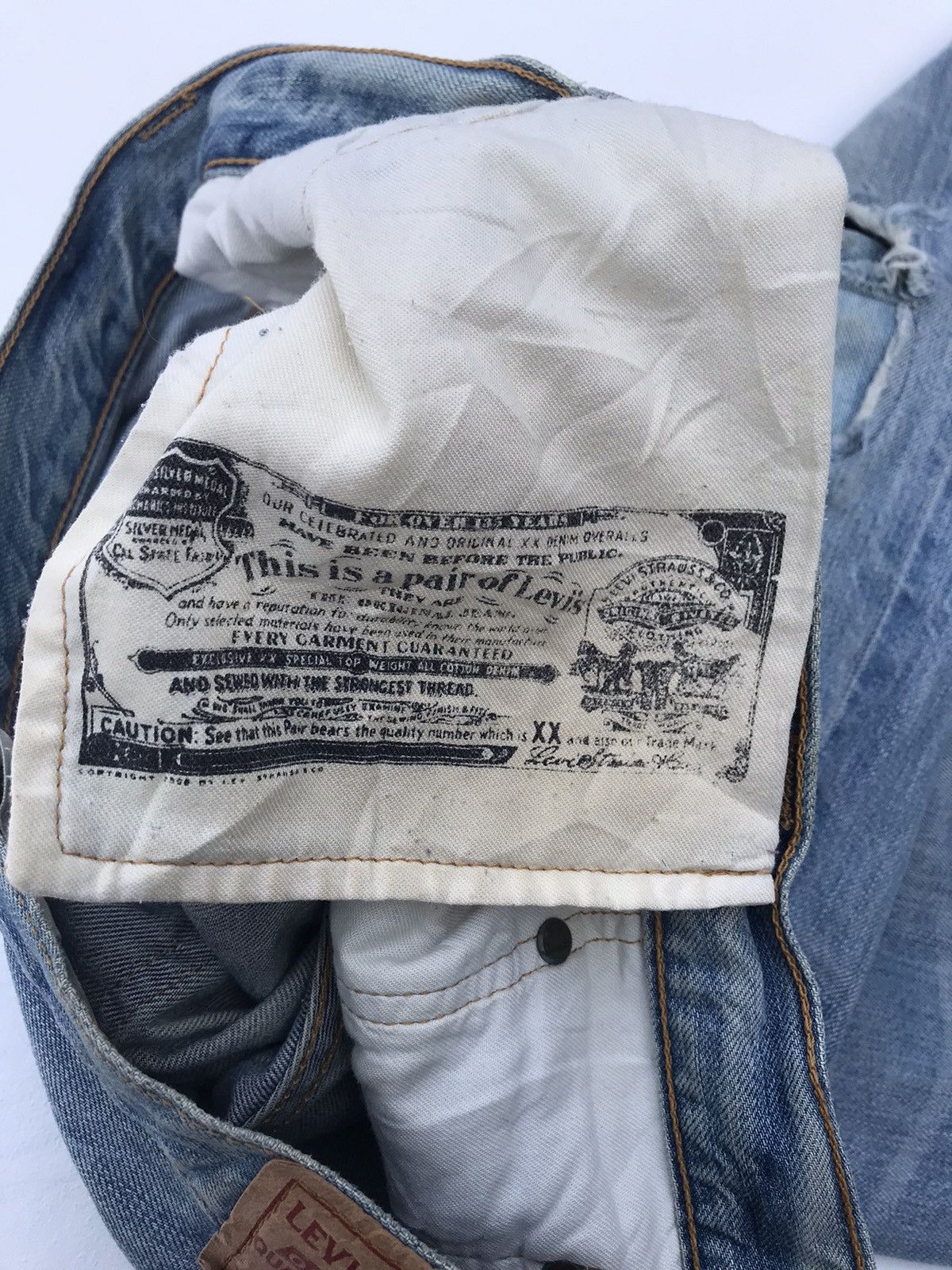 Levi's Levis 501 Distressed Grunge Denim Pants Streetwear Fashion Size US 31 - 13 Thumbnail