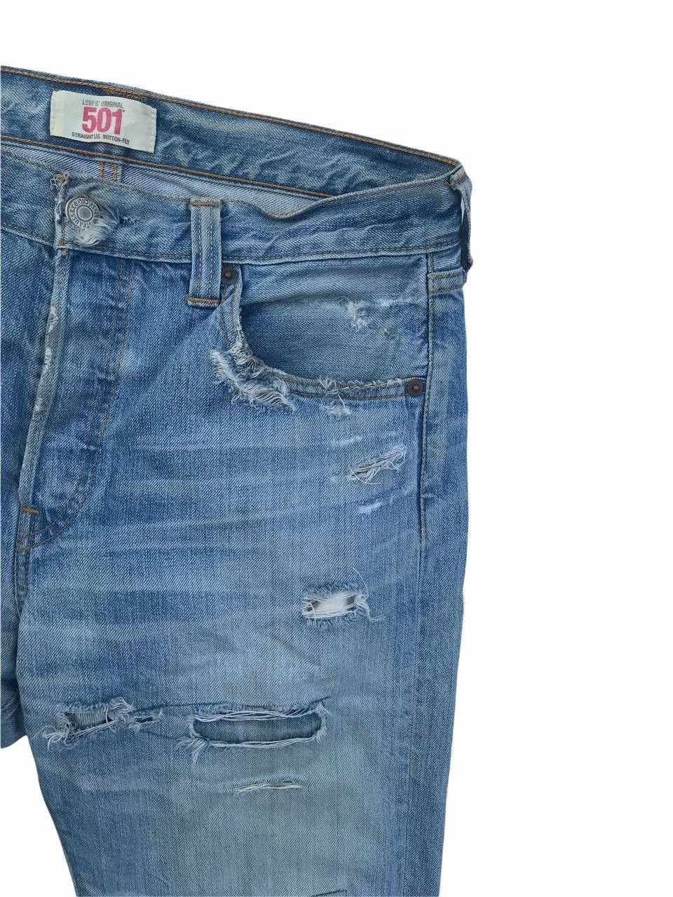 Levi's Levis 501 Distressed Grunge Denim Pants Streetwear Fashion Size US 31 - 2 Thumbnail
