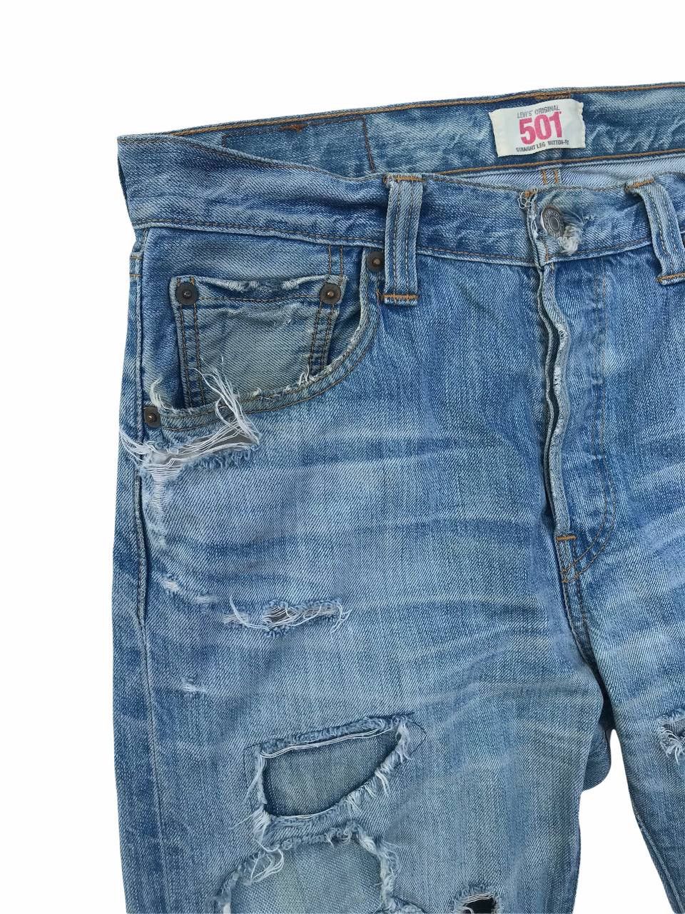 Levi's Levis 501 Distressed Grunge Denim Pants Streetwear Fashion Size US 31 - 3 Thumbnail
