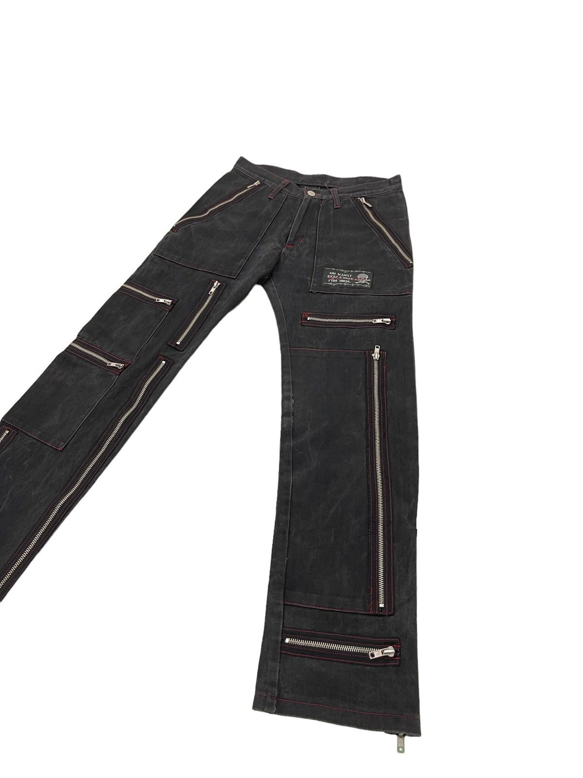 Japanese Brand Over Zipped Jeans Punk Here There Slim 3🟦8 Size US 29 - 3 Thumbnail