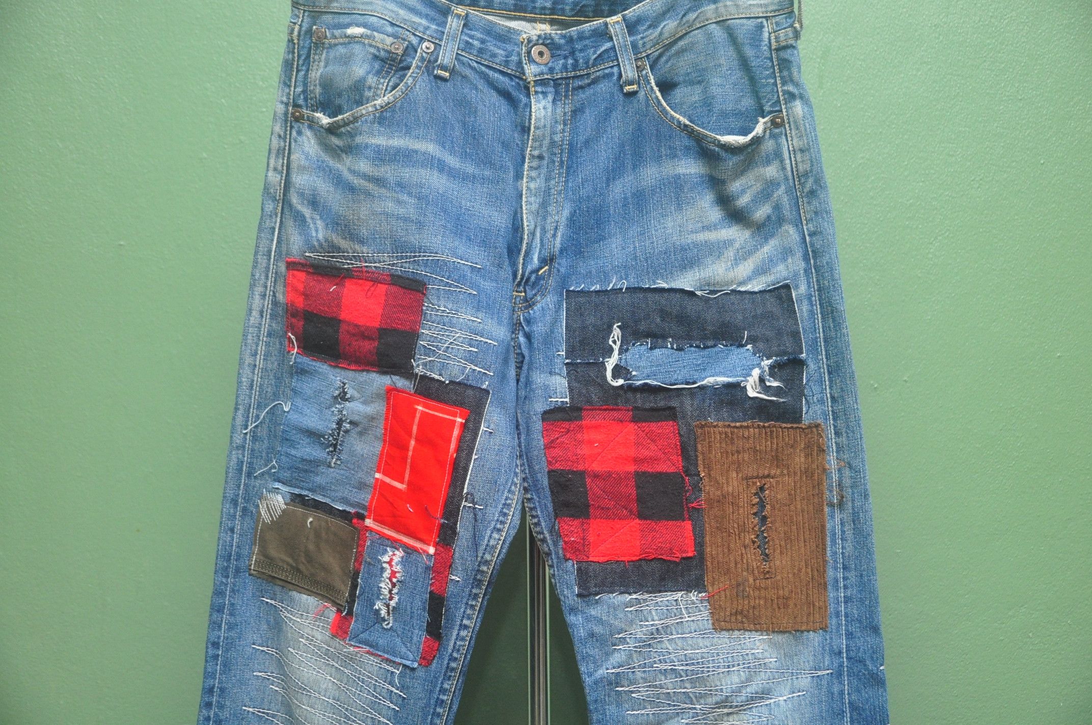 Japanese Brand Vintage Levis Patchwork Japanese Designer Fashion Style Size US 32 / EU 48 - 3 Thumbnail