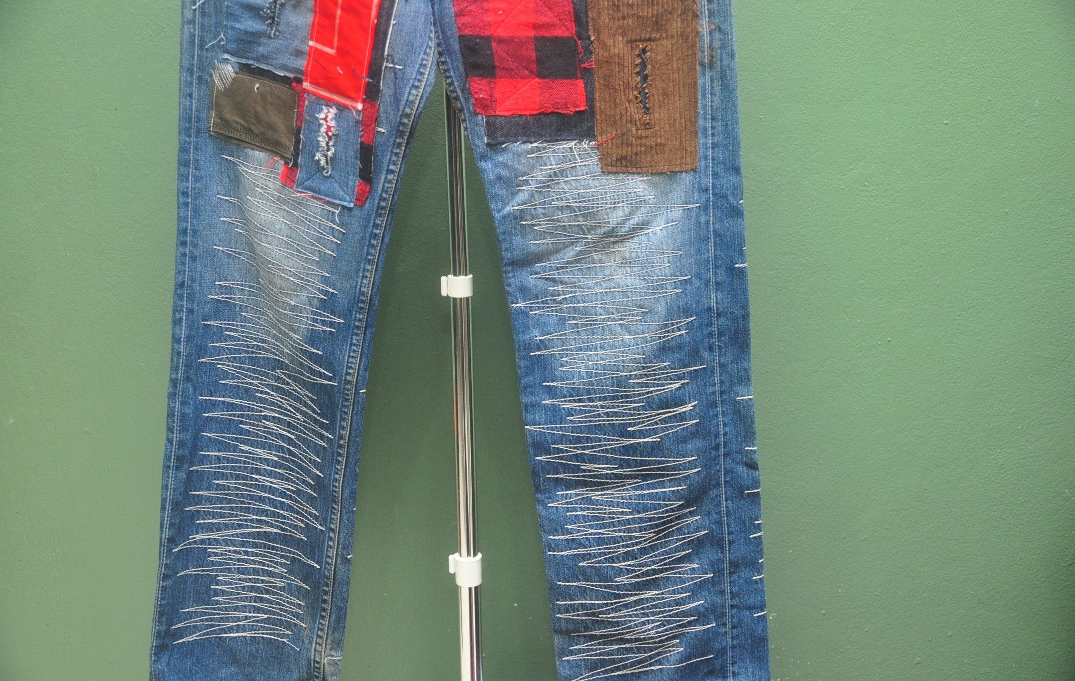 Japanese Brand Vintage Levis Patchwork Japanese Designer Fashion Style Size US 32 / EU 48 - 4 Thumbnail