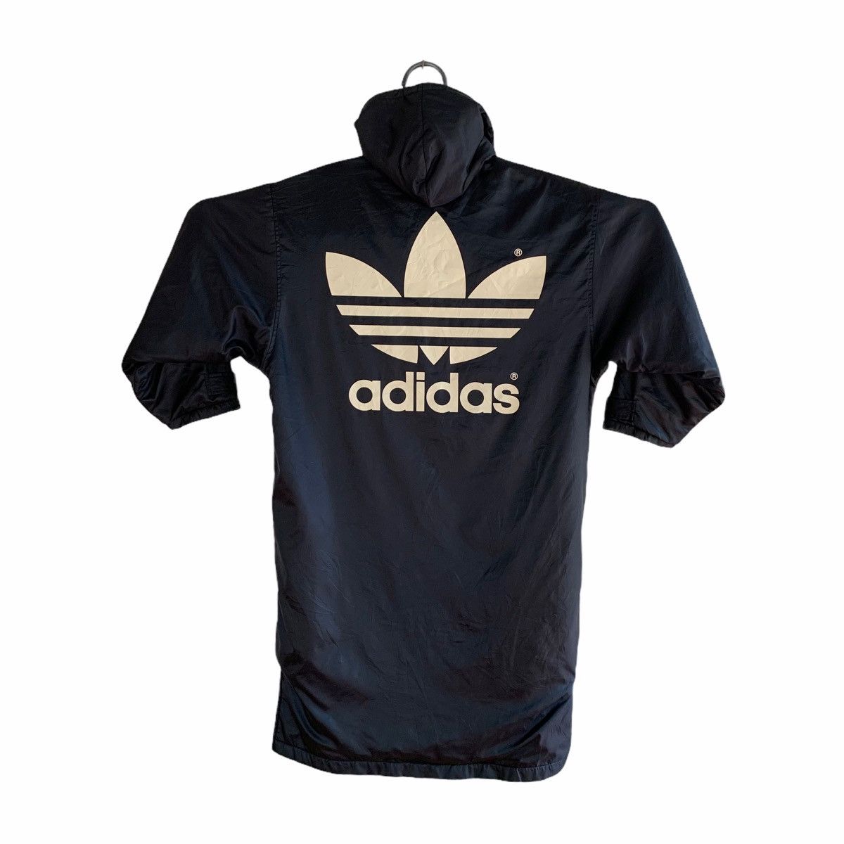 Adidas Oversized Nylon Jacket Adidas Big Logo Trefoil Nylon Long