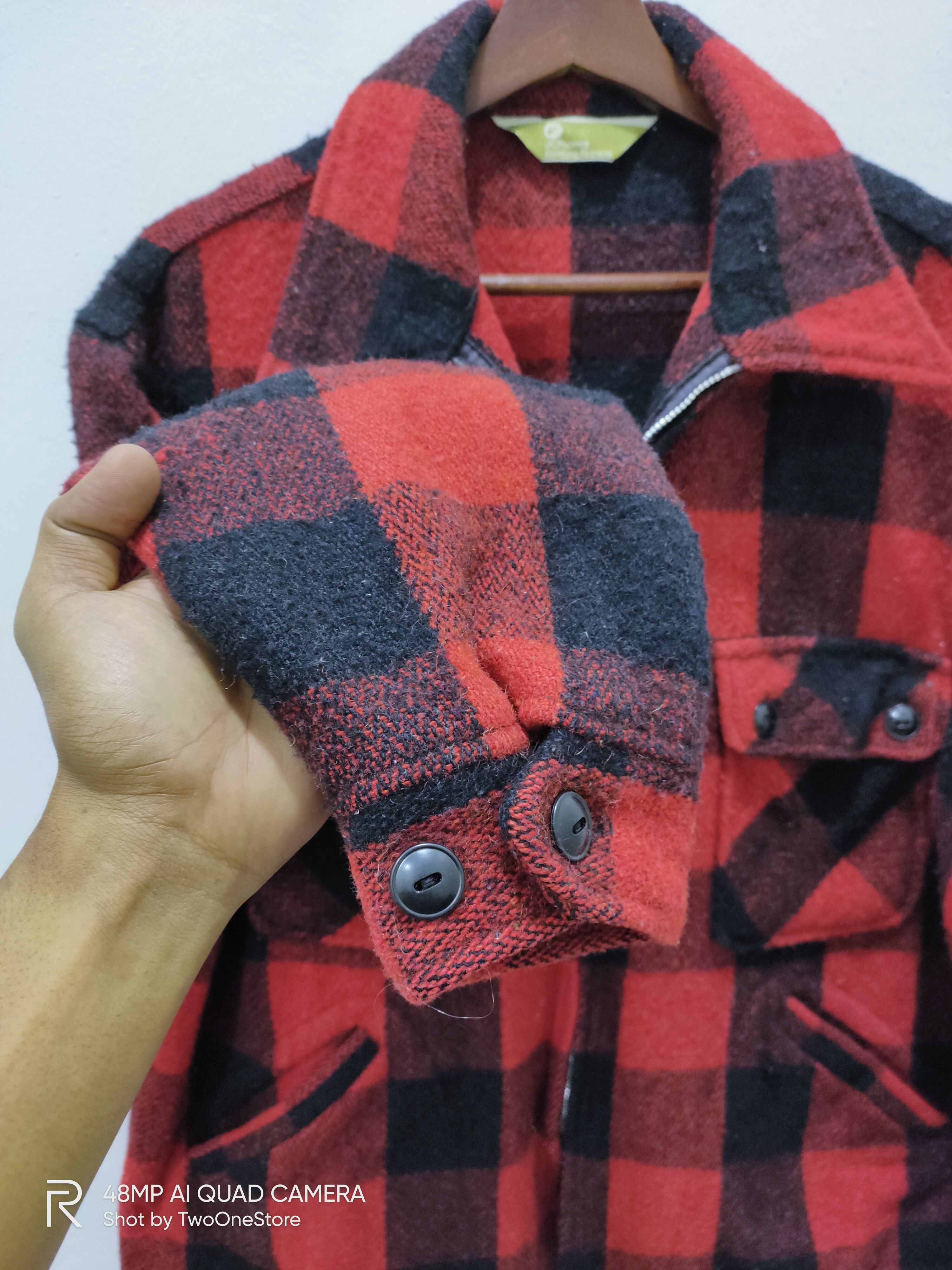 JCPenney × Vintage Vintag 50s JCPENNEY Wool Buffalo Check Flannel Chore Jacket Size US XL / EU 56 / 4 - 3 Thumbnail