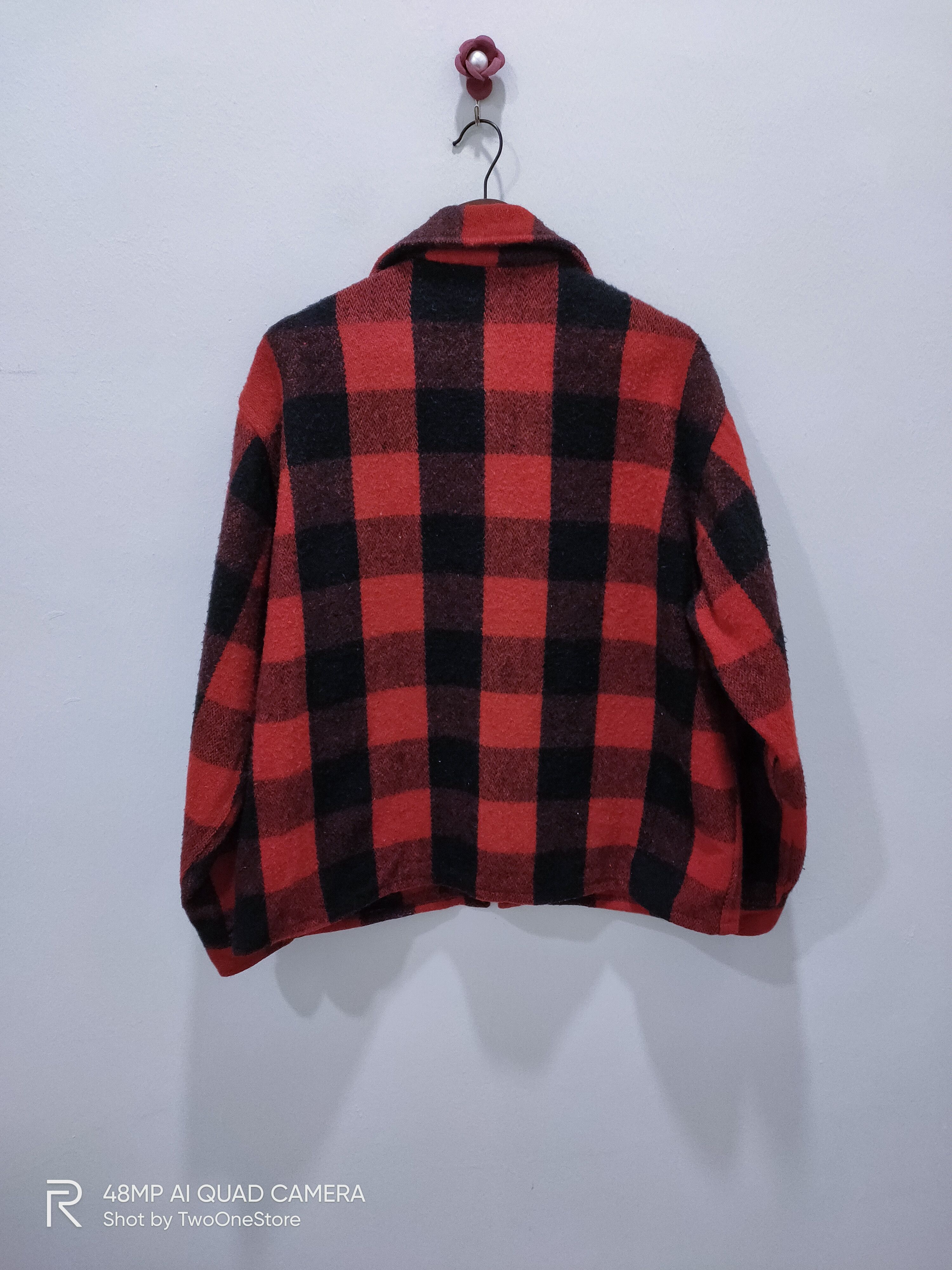 JCPenney × Vintage Vintag 50s JCPENNEY Wool Buffalo Check Flannel Chore Jacket Size US XL / EU 56 / 4 - 7 Thumbnail