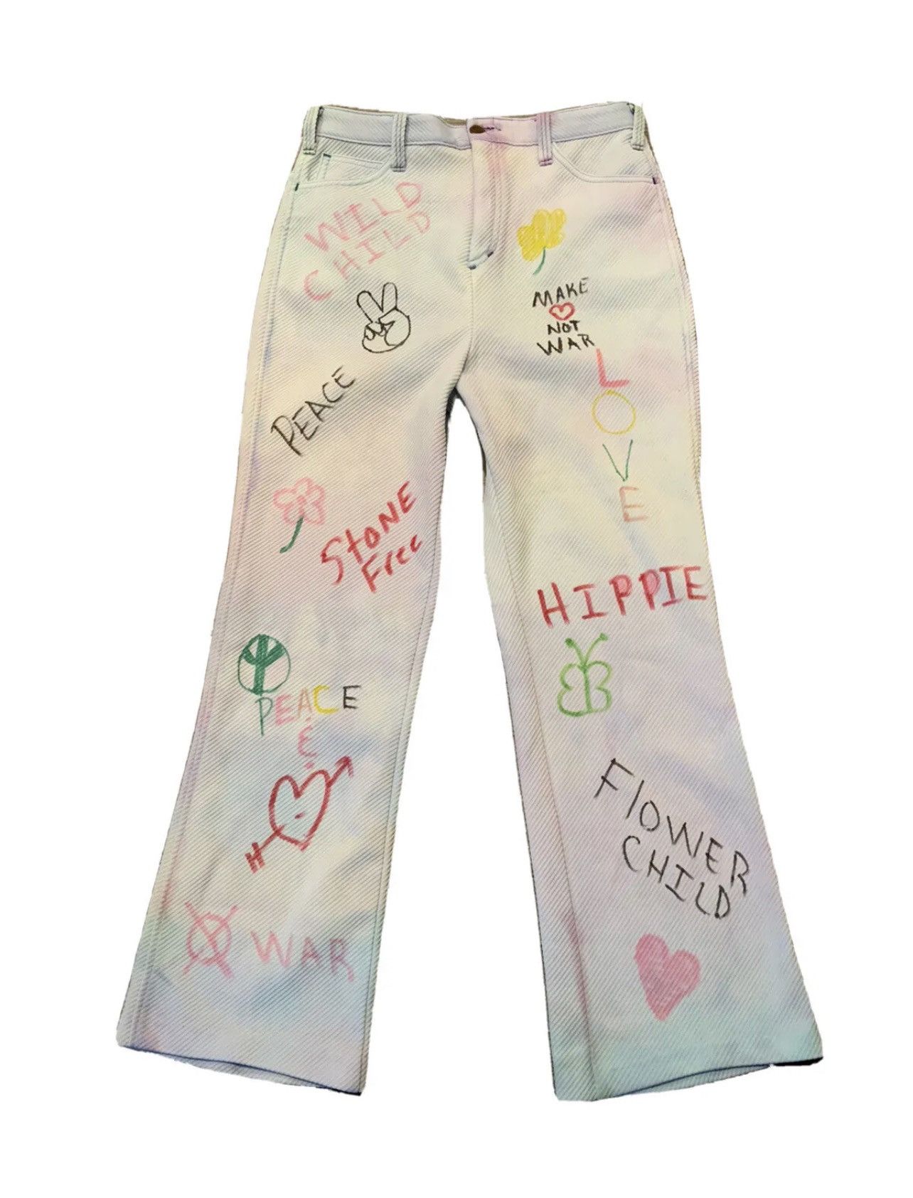 Sears × Vintage Vintage 70s 80s Sears Flare Hippie Drawing Bell Bottom Pants Size US 32 / EU 48 - 1 Thumbnail