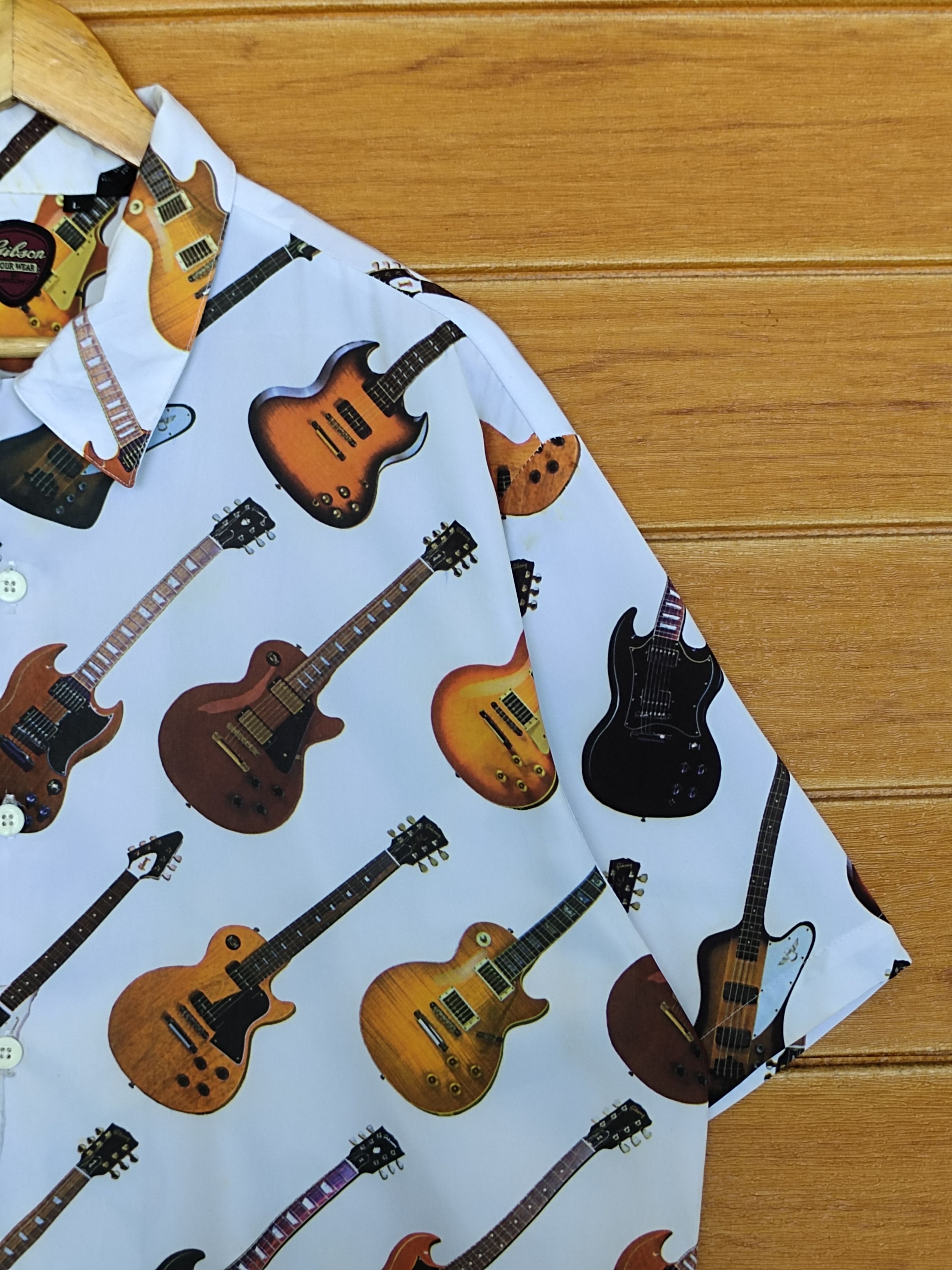 Dragonfly Vintage 90s Gibson Guitar By Dragonfly Full Print Shirt Size US L / EU 52-54 / 3 - 5 Thumbnail