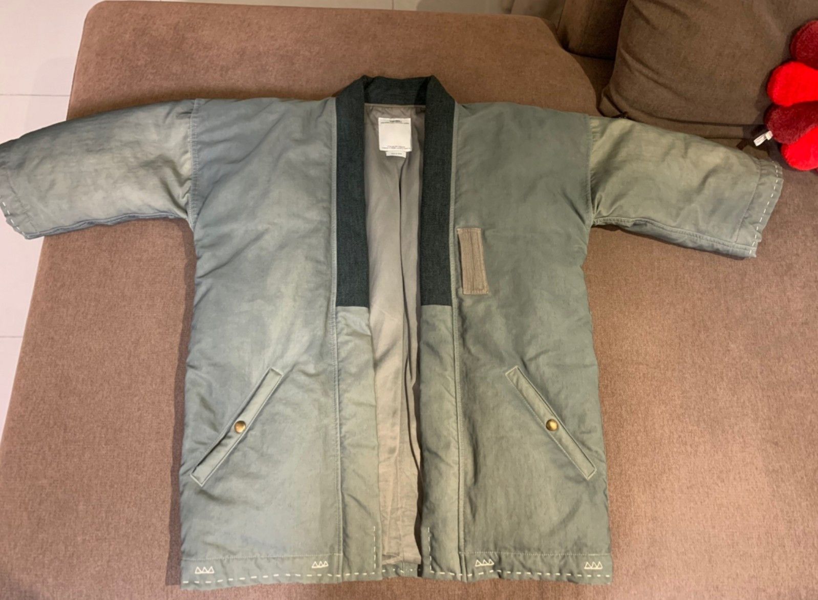 image of Visvim Sanjuro Kimono Down Jkt 15Aw in Blue, Men's (Size Large)