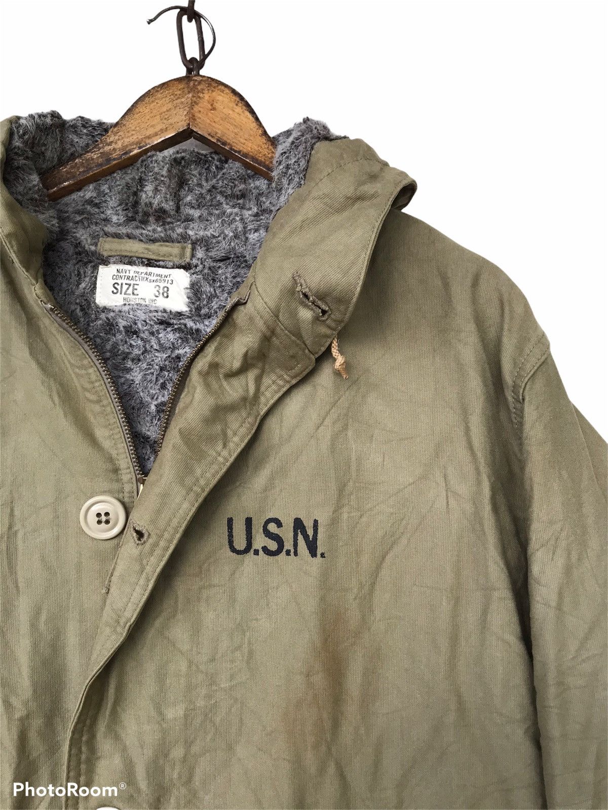 Other Vintage Houston Usn Deck Parka Sherpa Lining Jacket Size US M / EU 48-50 / 2 - 6 Thumbnail