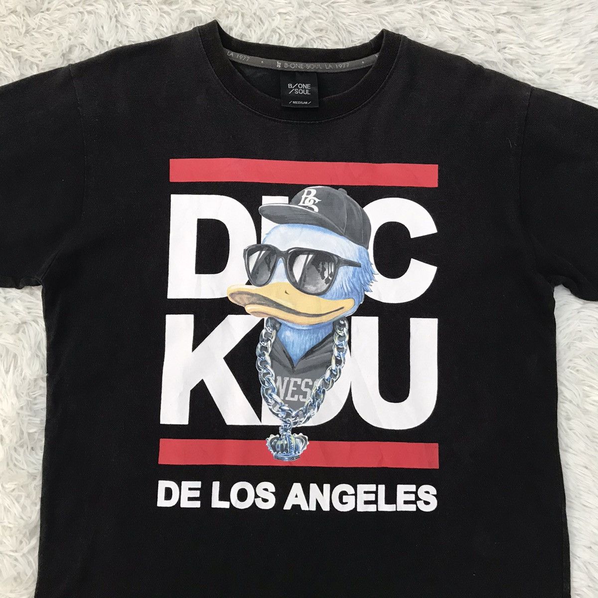 Japanese Brand Vtg Duck Duke De Los Angeles B One Soul Tshirt Size US M / EU 48-50 / 2 - 8 Thumbnail