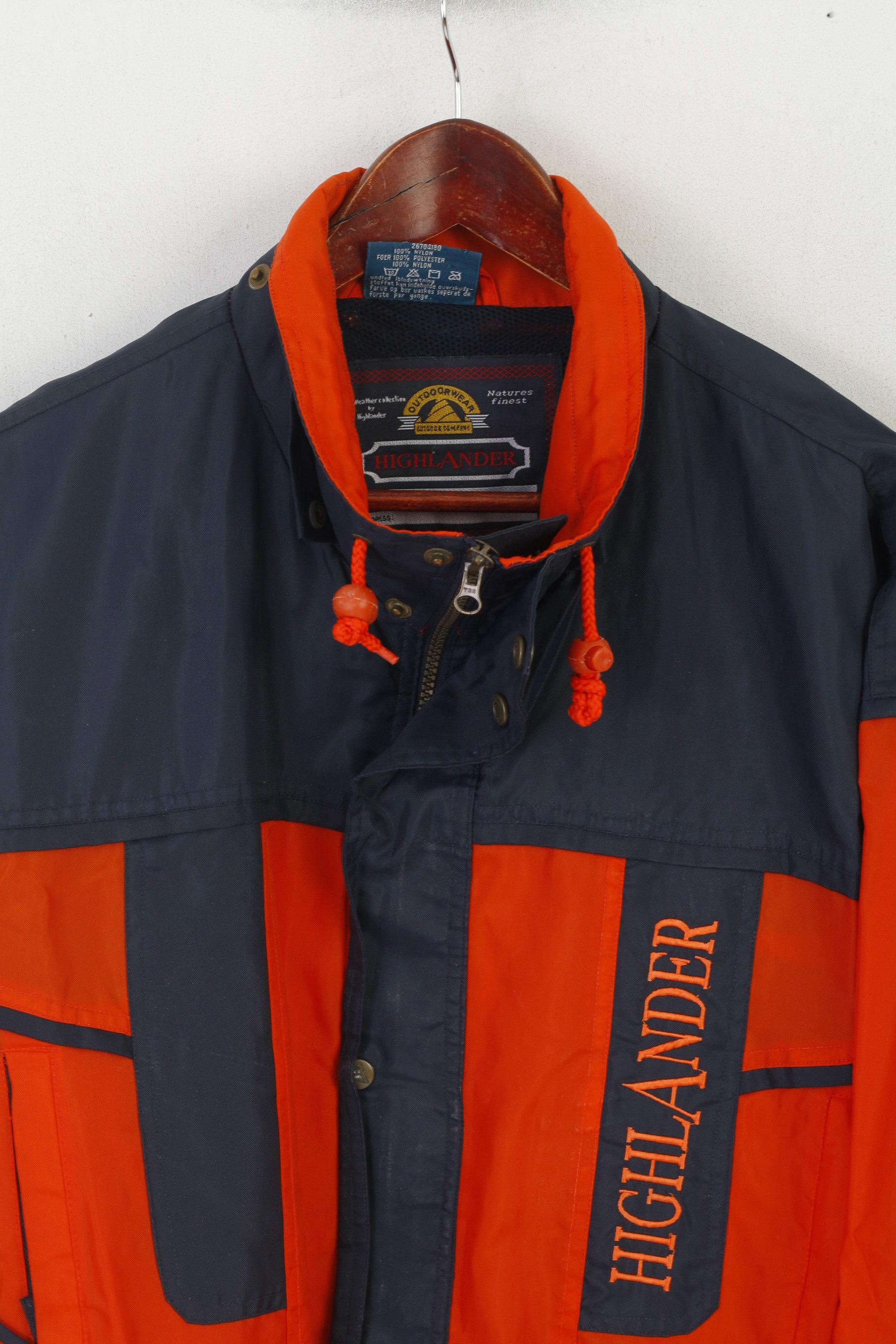 Vintage Highlander Men L Jacket Orange Nylon Waterproof 2328 Size US L / EU 52-54 / 3 - 2 Thumbnail