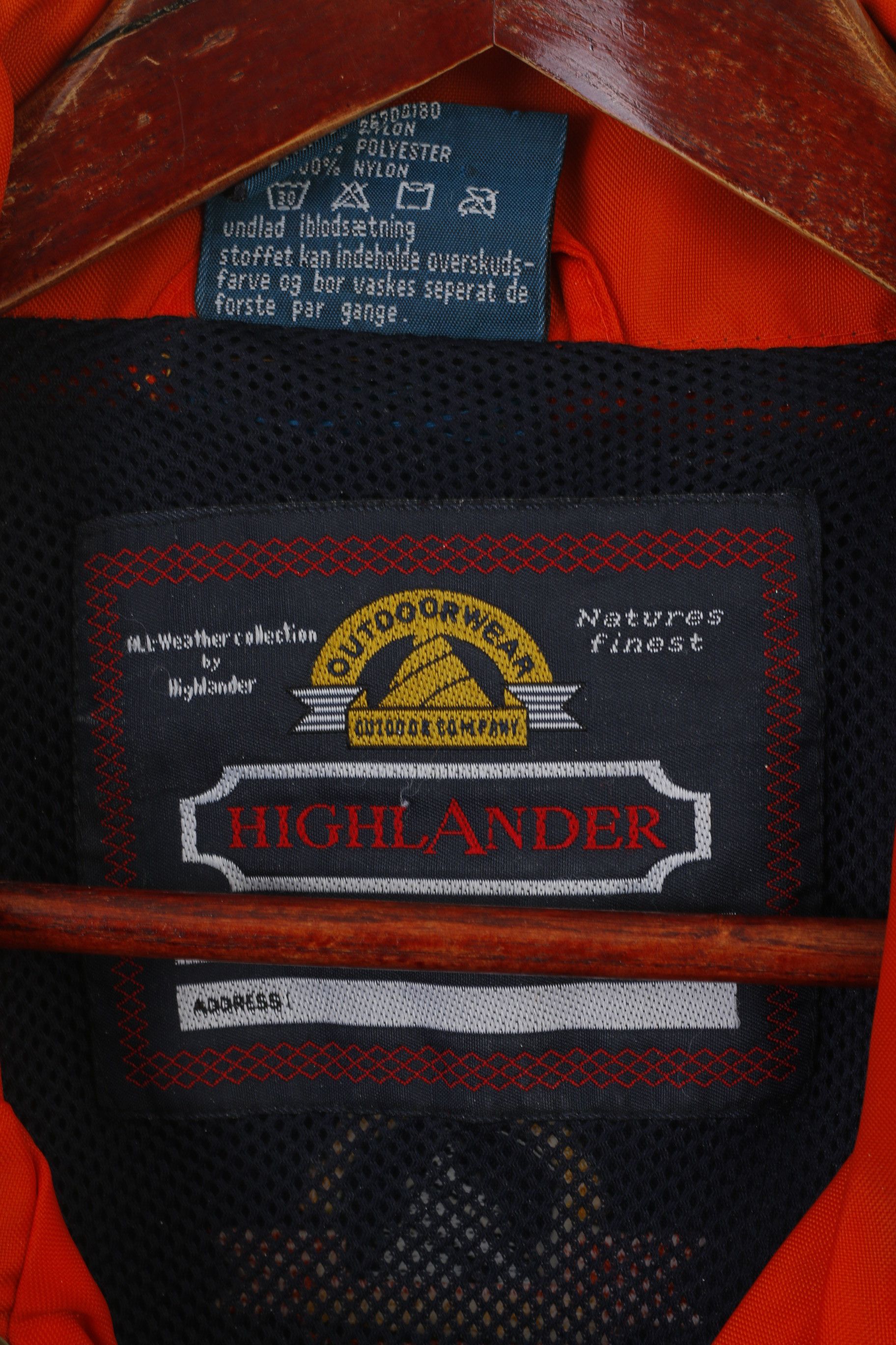Vintage Highlander Men L Jacket Orange Nylon Waterproof 2328 Size US L / EU 52-54 / 3 - 4 Thumbnail