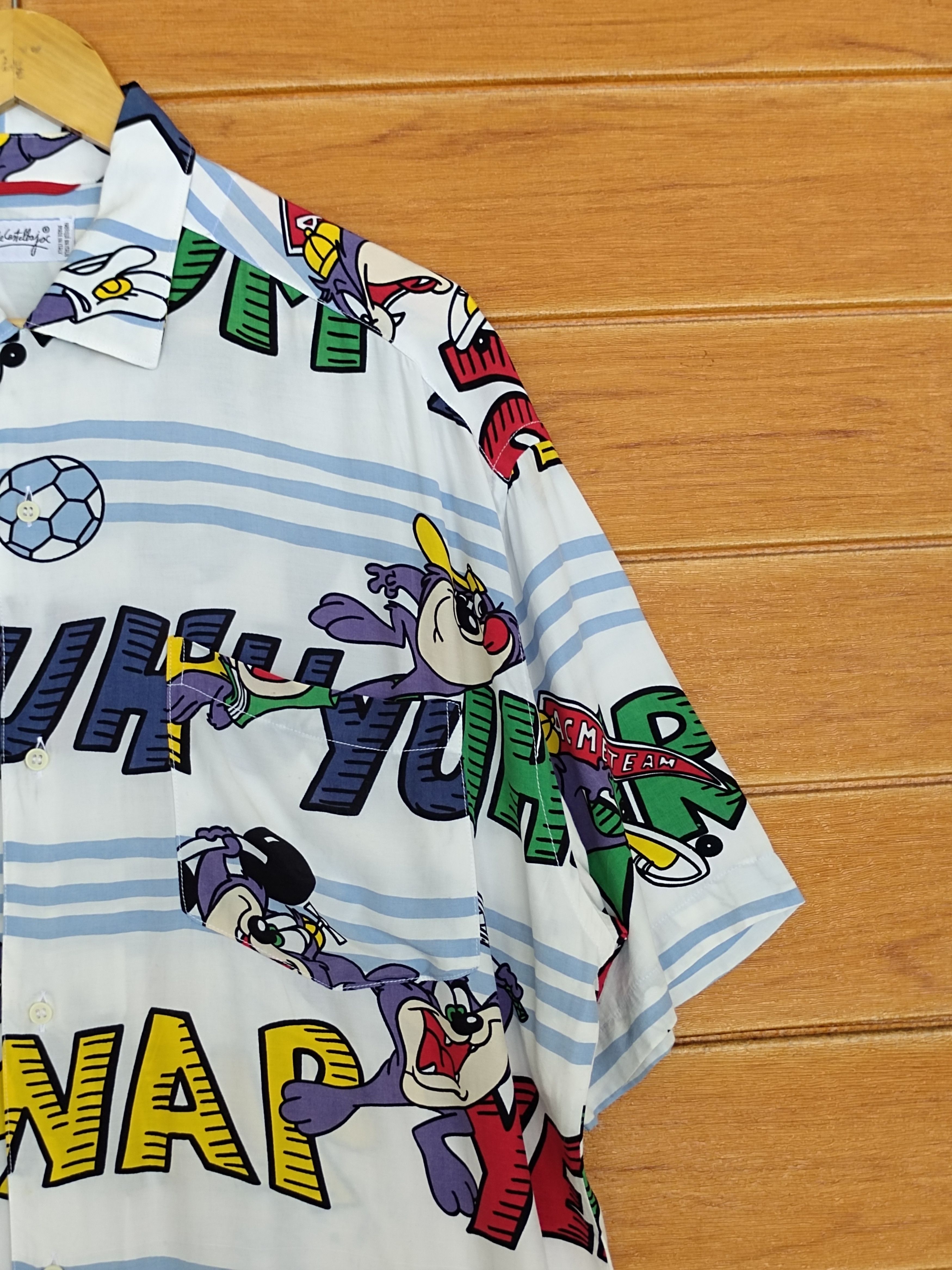 Jean Charles De Castelbajac Vtg 90s Jc De Castelbajac X Taz Mania Fullprint Rayon Shirt Size US L / EU 52-54 / 3 - 3 Thumbnail