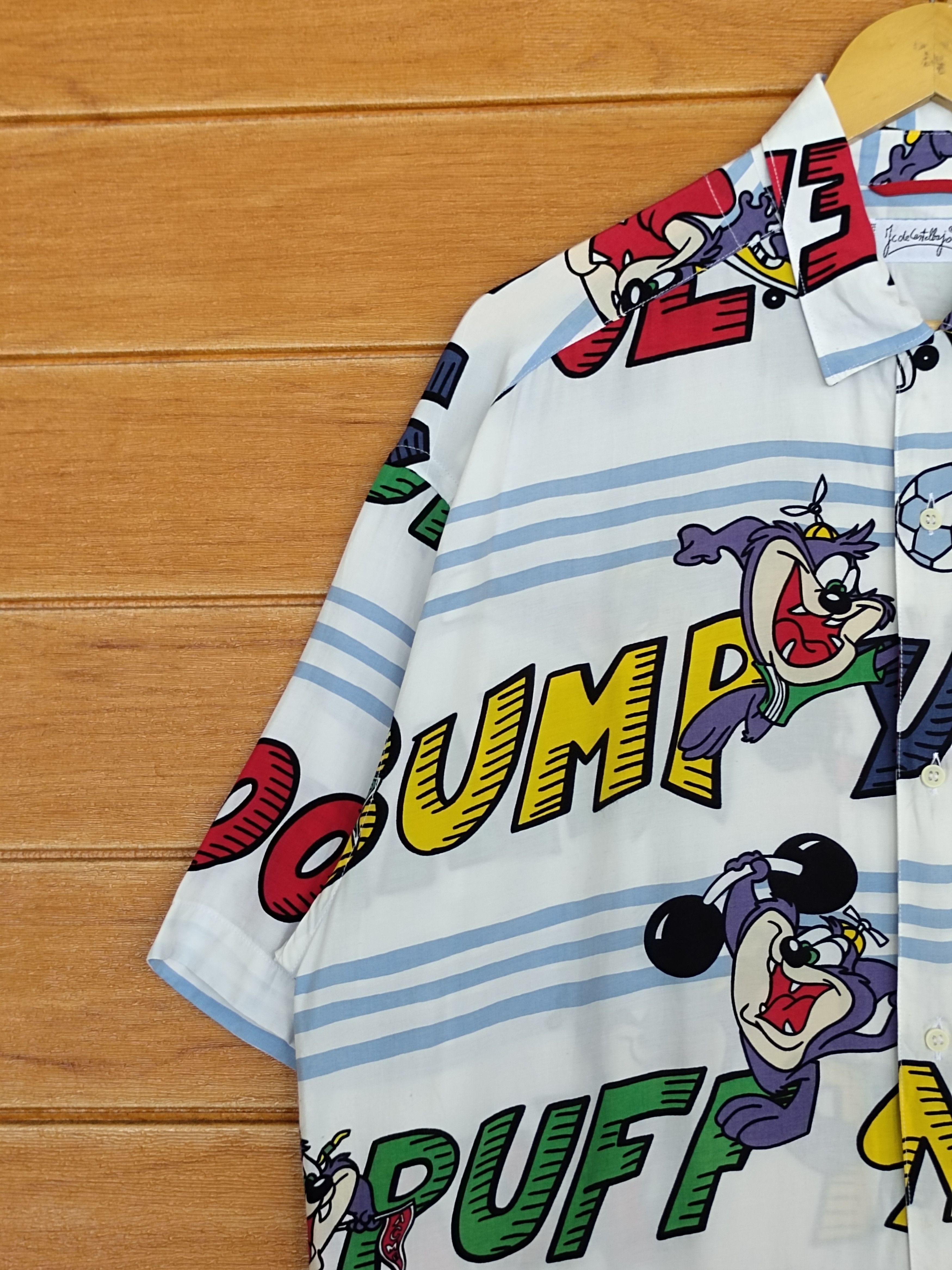 Jean Charles De Castelbajac Vtg 90s Jc De Castelbajac X Taz Mania Fullprint Rayon Shirt Size US L / EU 52-54 / 3 - 4 Thumbnail