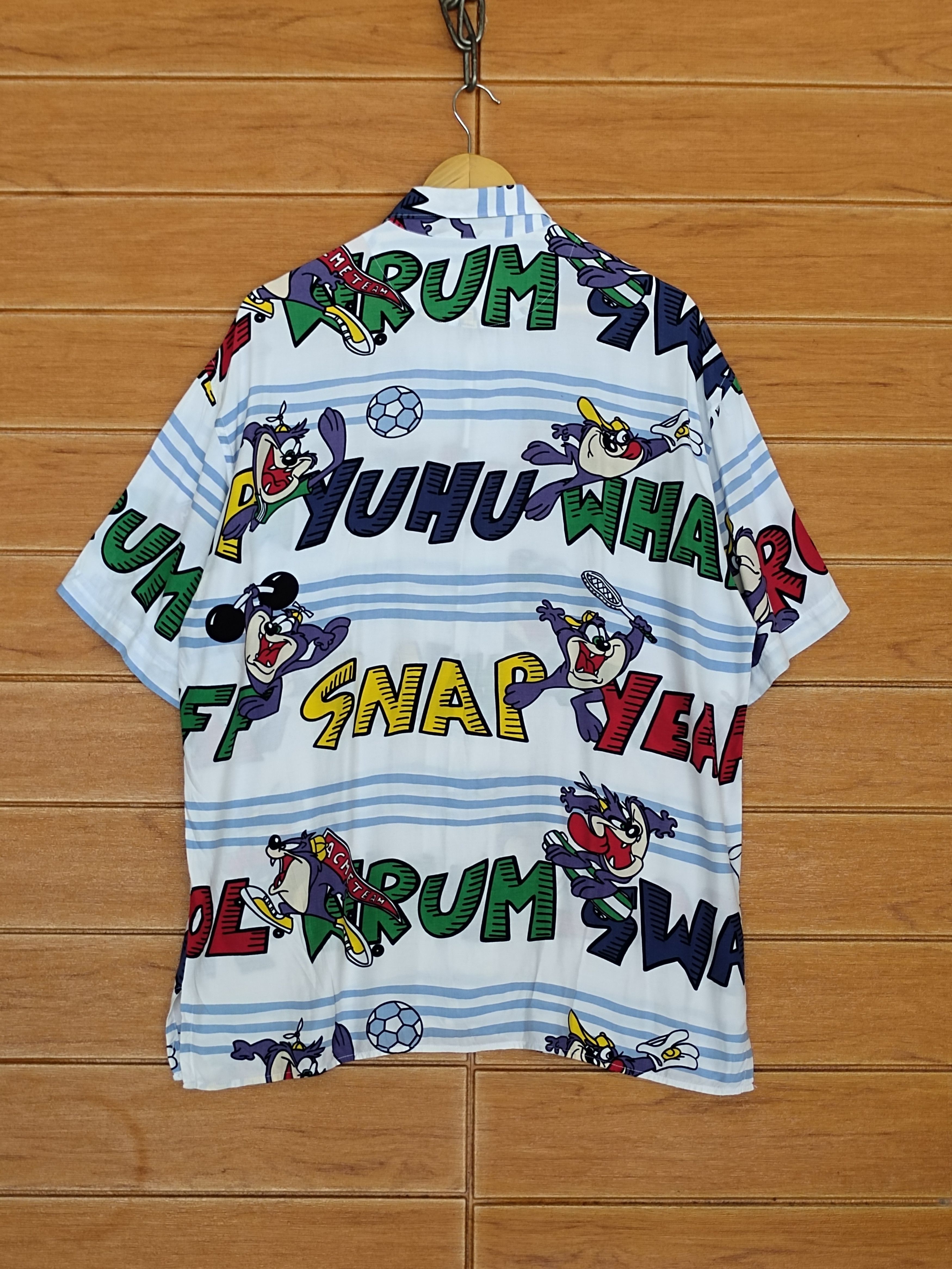 Jean Charles De Castelbajac Vtg 90s Jc De Castelbajac X Taz Mania Fullprint Rayon Shirt Size US L / EU 52-54 / 3 - 7 Thumbnail