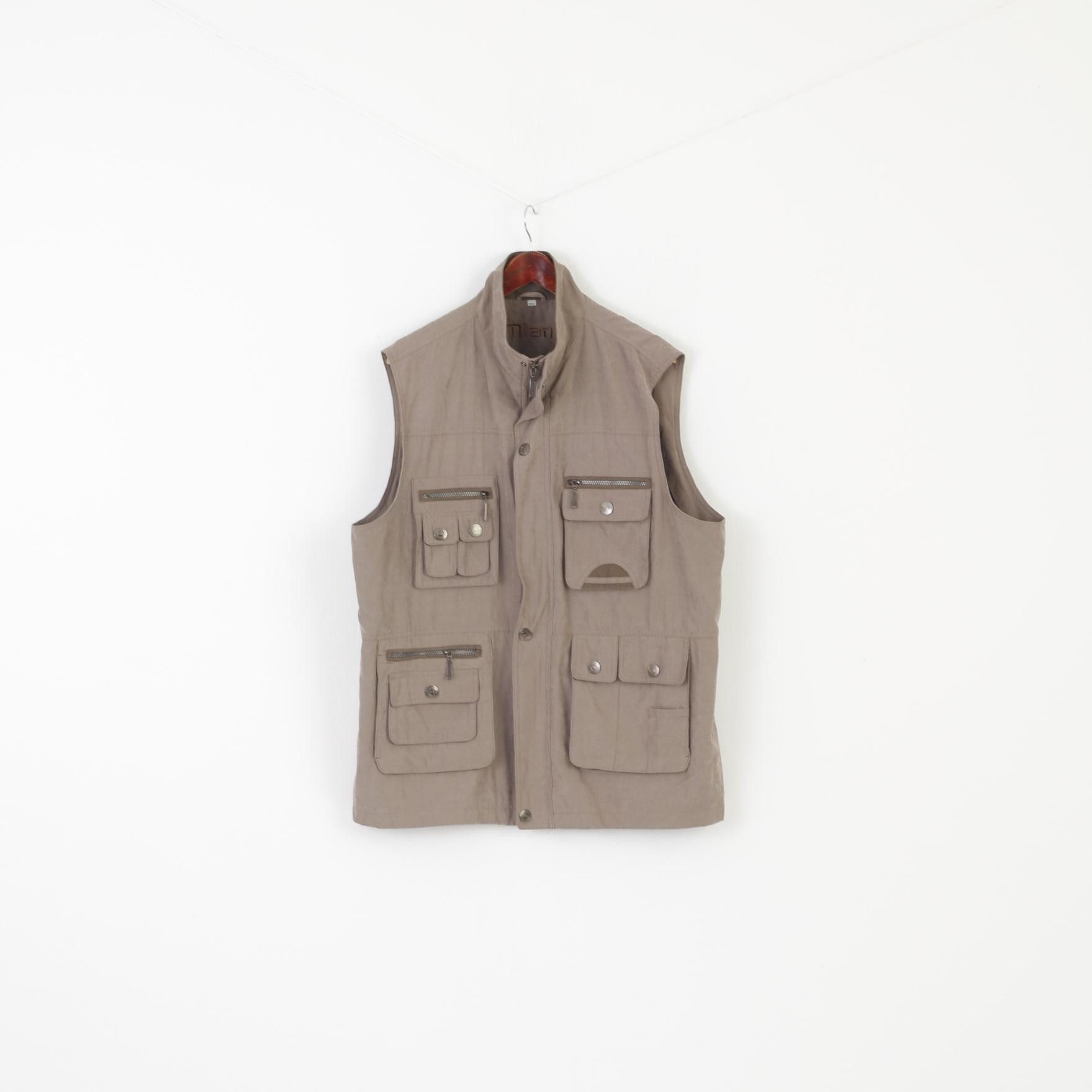 Vintage Mian Men XXL Waistcoat Khaki Hunting Fishing 2771 Size US XXL / EU 58 / 5 - 2 Thumbnail