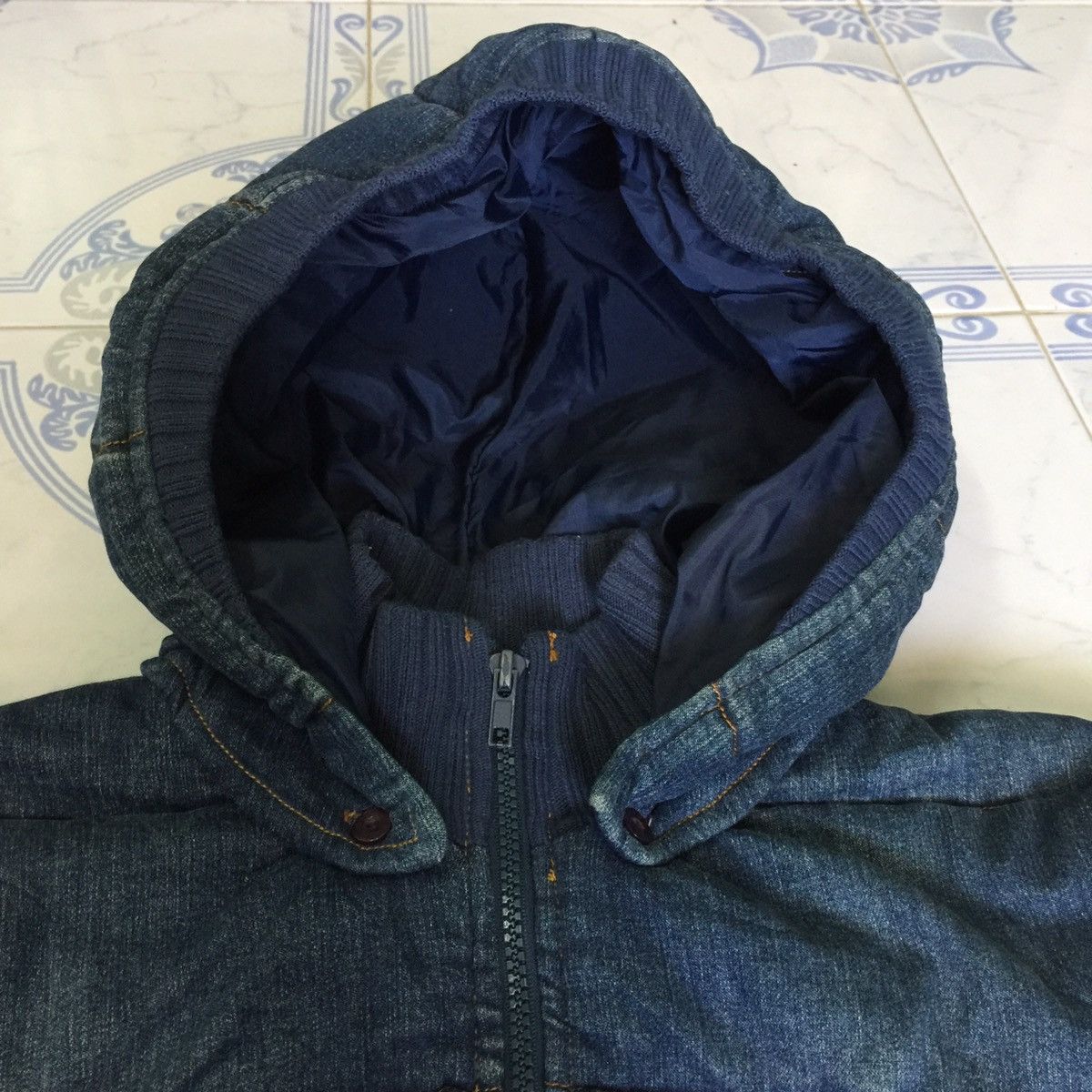 Japanese Brand Denim Puffer Jacket Hoodie Size US S / EU 44-46 / 1 - 5 Thumbnail