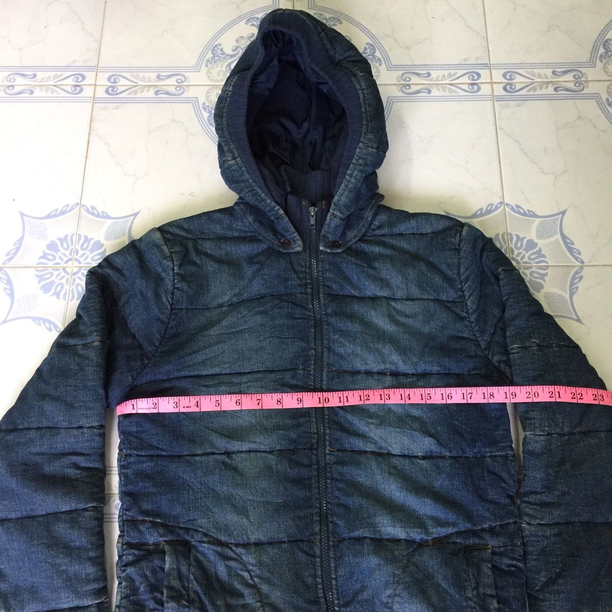 Japanese Brand Denim Puffer Jacket Hoodie Size US S / EU 44-46 / 1 - 8 Thumbnail