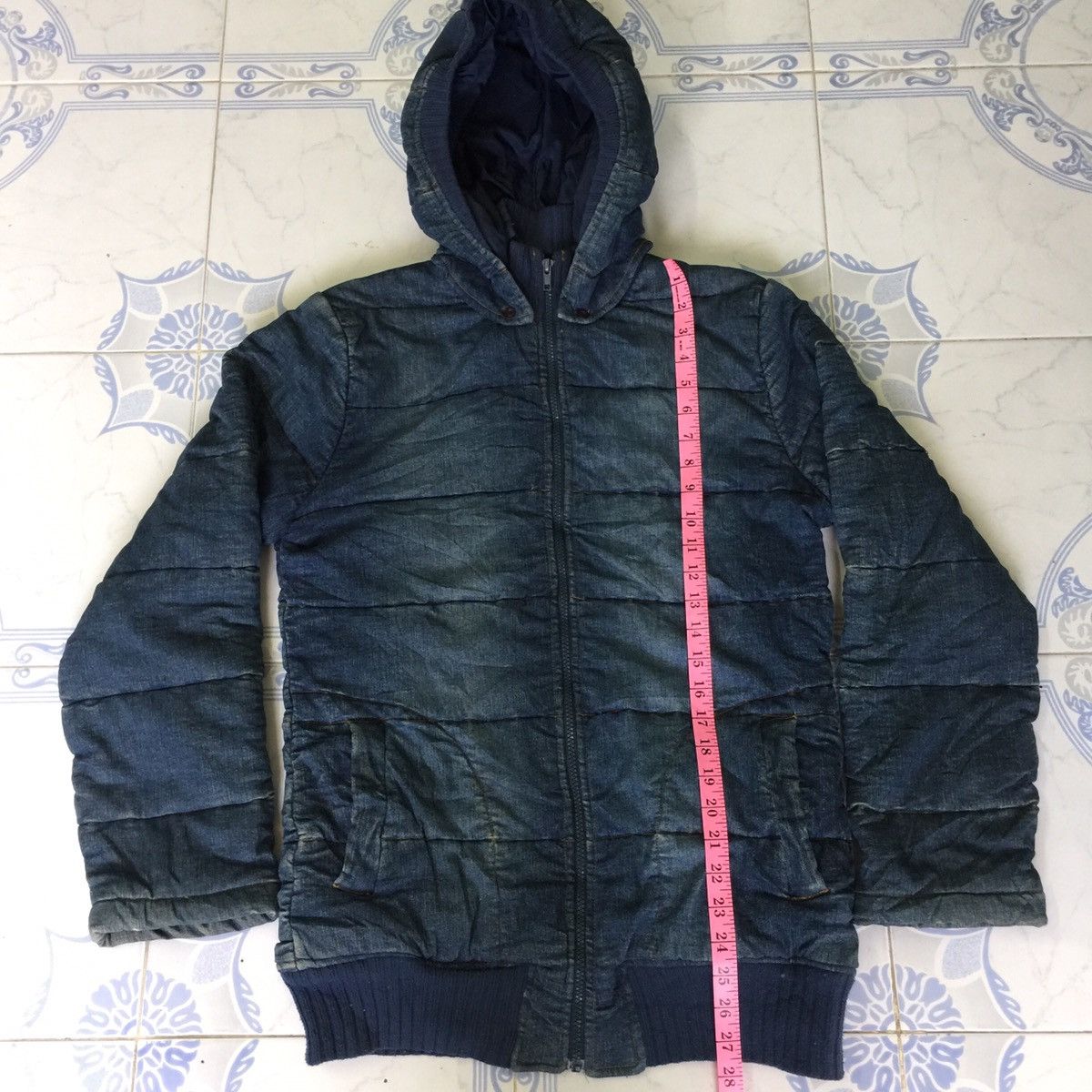Japanese Brand Denim Puffer Jacket Hoodie Size US S / EU 44-46 / 1 - 9 Thumbnail