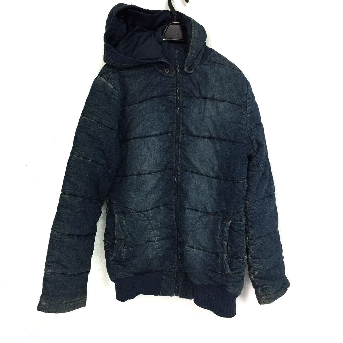 Japanese Brand Denim Puffer Jacket Hoodie Size US S / EU 44-46 / 1 - 3 Thumbnail