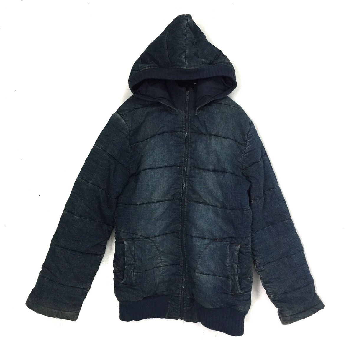Japanese Brand Denim Puffer Jacket Hoodie Size US S / EU 44-46 / 1 - 1 Thumbnail
