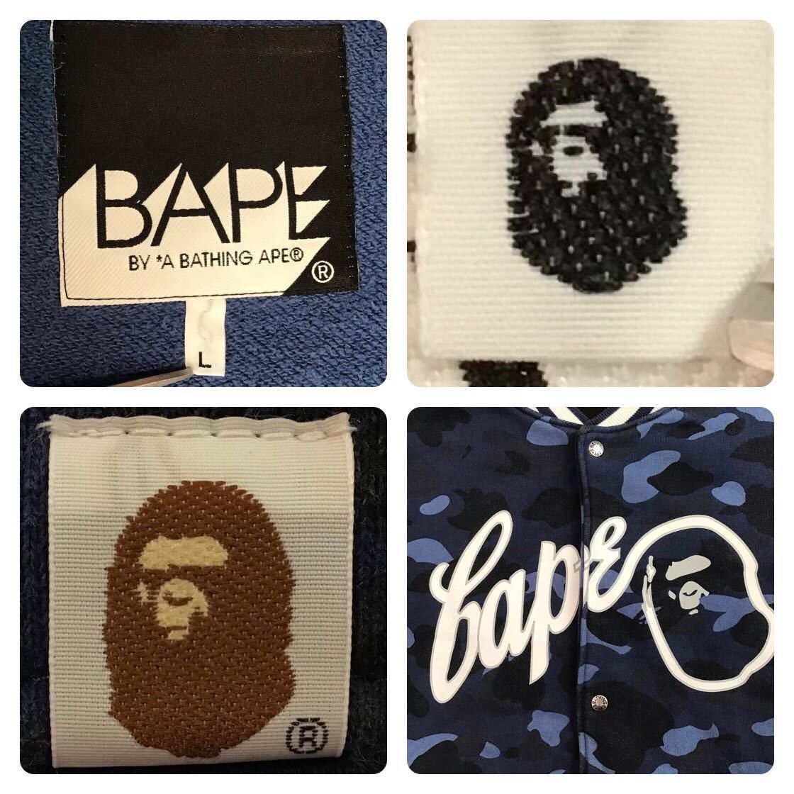 Bape × Nigo BAPE Blue camo sweat varsity jacket a bathing ape NIGO Size US L / EU 52-54 / 3 - 8 Thumbnail