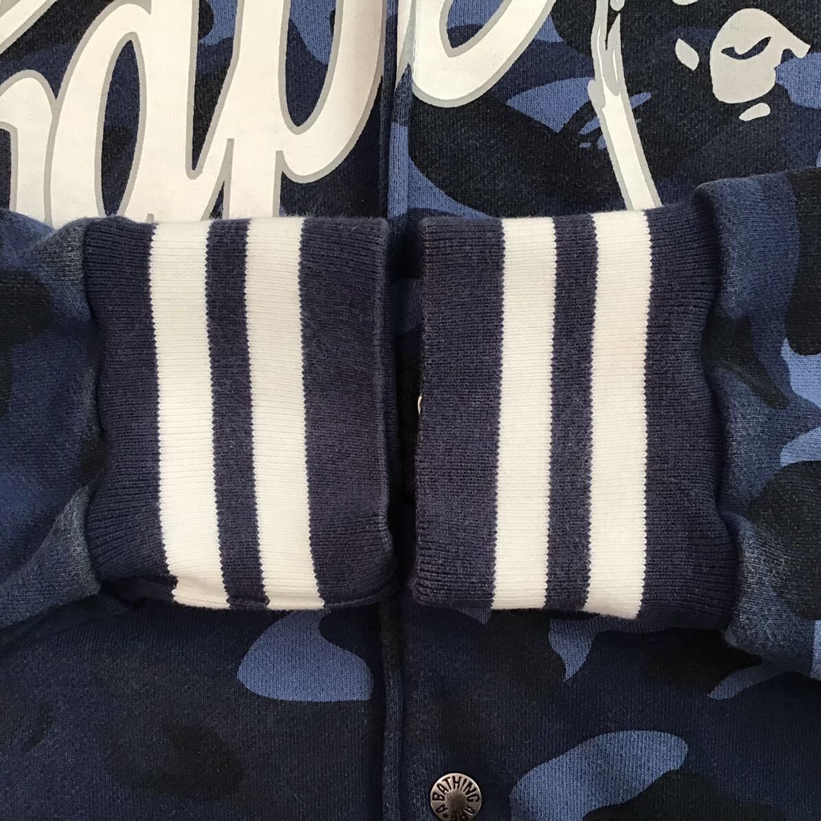 Bape × Nigo BAPE Blue camo sweat varsity jacket a bathing ape NIGO Size US L / EU 52-54 / 3 - 5 Thumbnail