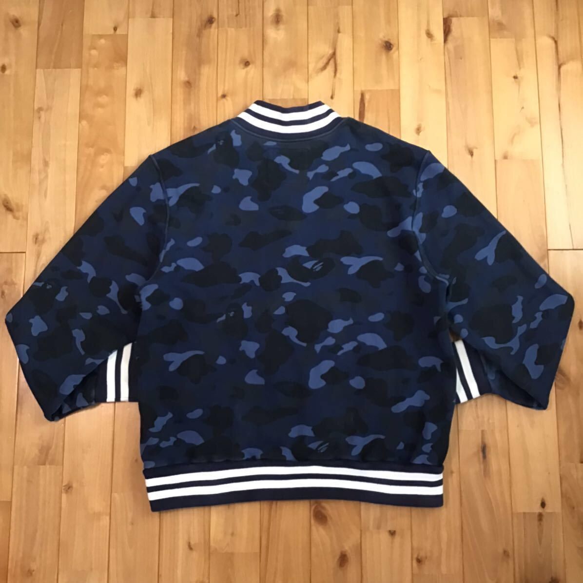 Bape × Nigo BAPE Blue camo sweat varsity jacket a bathing ape NIGO Size US L / EU 52-54 / 3 - 3 Thumbnail