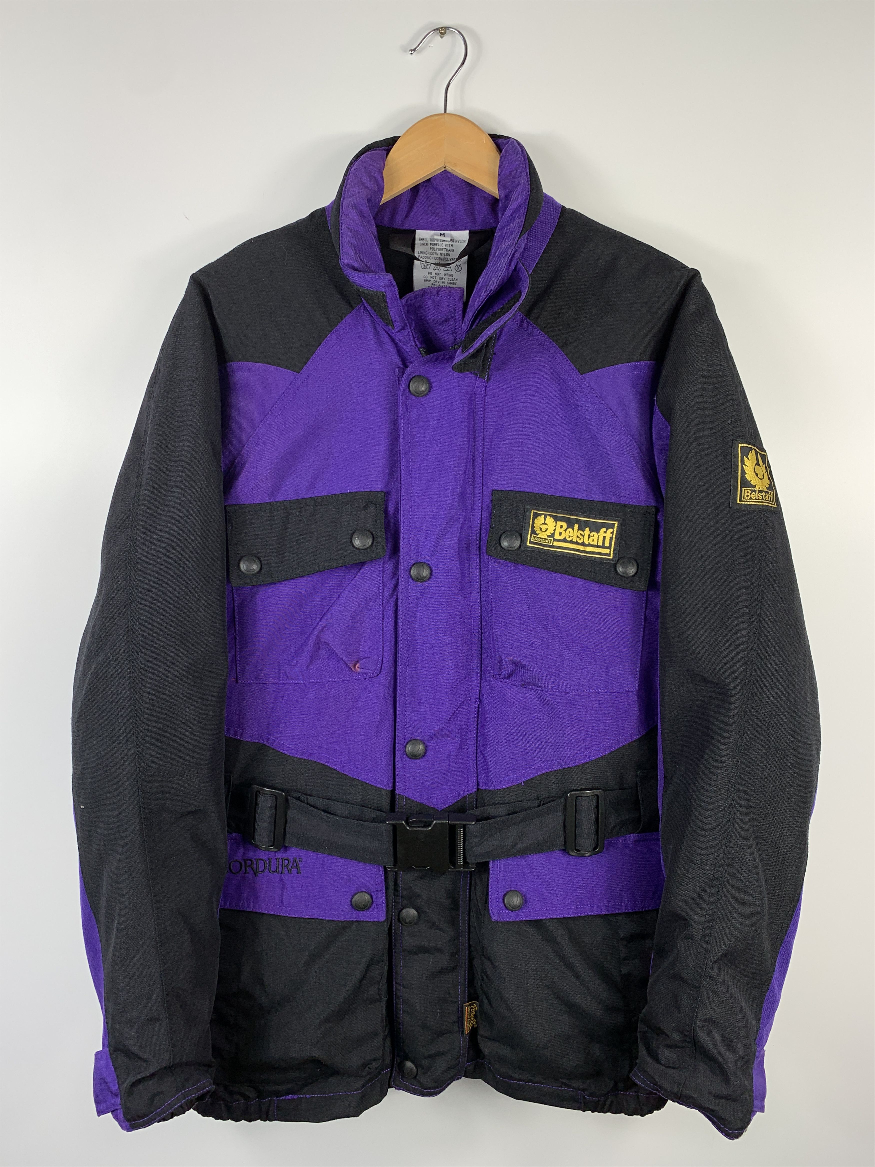 Vintage 90s Belstaff Cordura Biker Racing Jacket Purple M