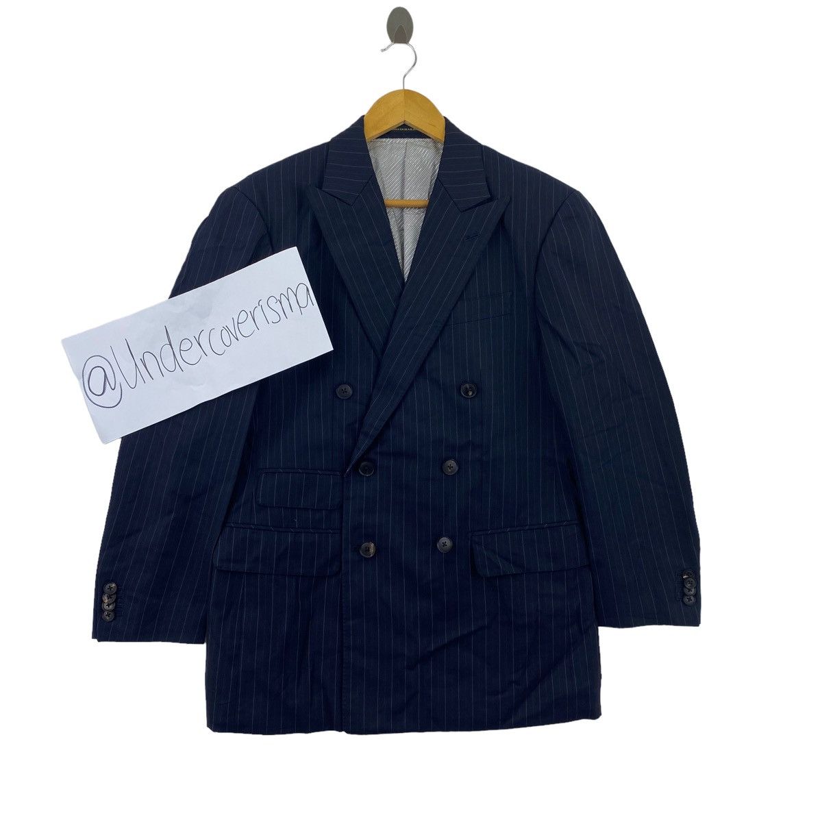 Japanese Brand LANIFICIO DI TOLLEGNO Japanese Brand Stripes Blazer Coat Size US M / EU 48-50 / 2 - 1 Thumbnail