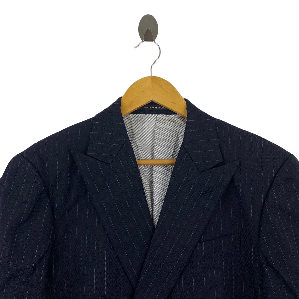 Japanese Brand LANIFICIO DI TOLLEGNO Japanese Brand Stripes Blazer Coat Size US M / EU 48-50 / 2 - 2 Thumbnail