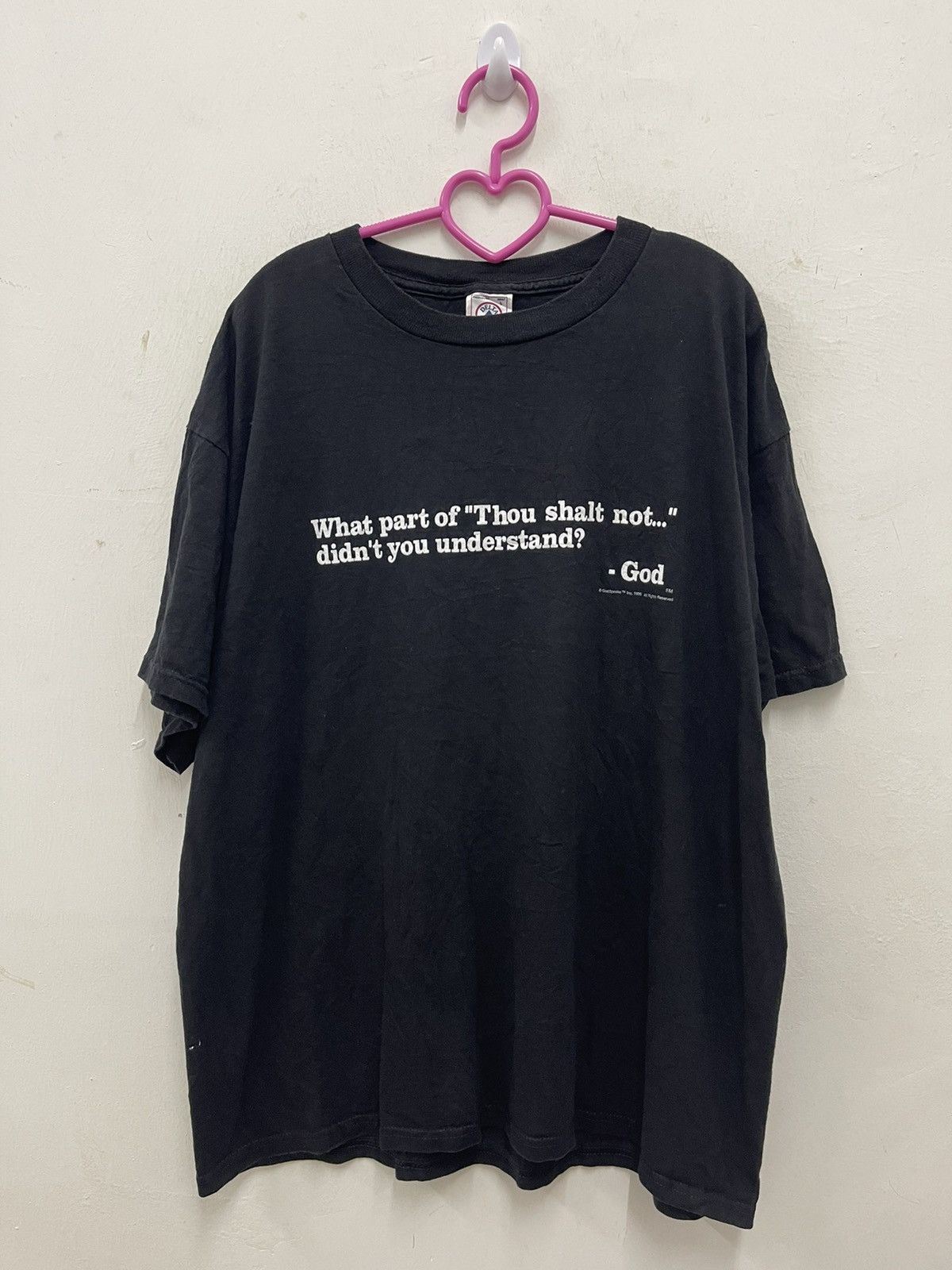 image of Religion x Vintage God Speaks Wording 1999 Tee in Black, Men's (Size Large)