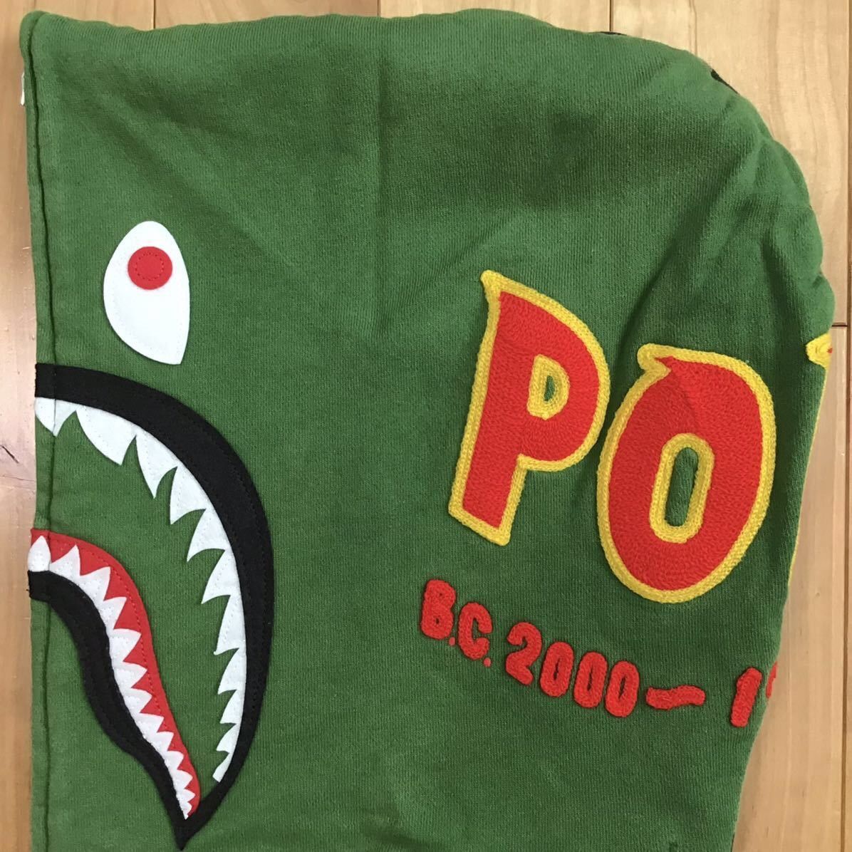 BAPE Green × 1st camo green Shark full zip hoodie ape