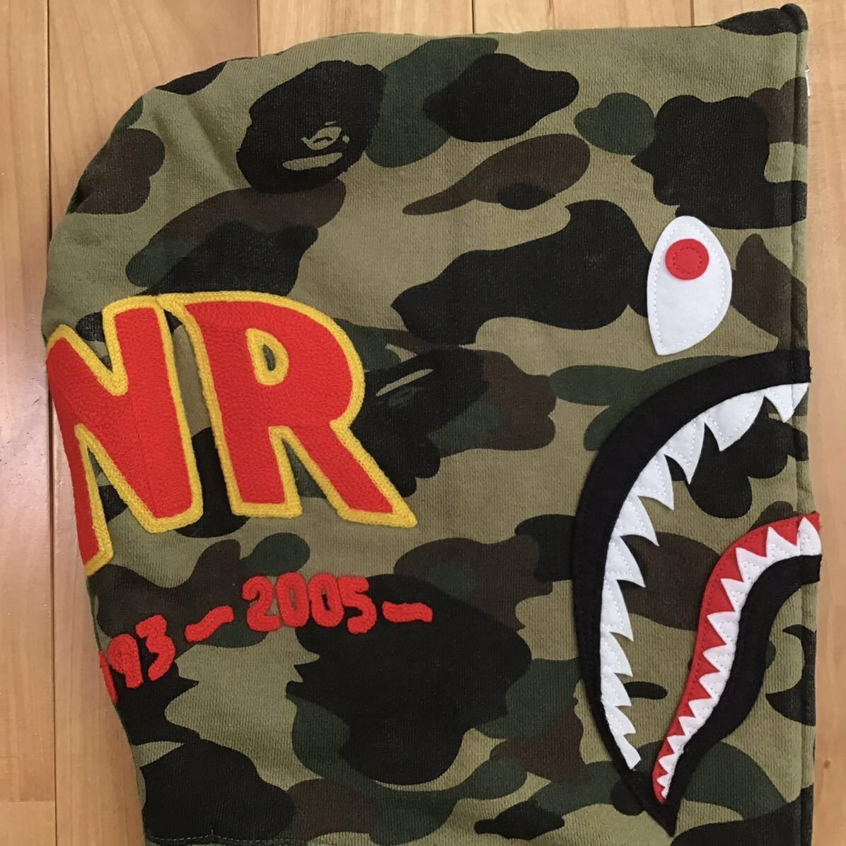 BAPE Green × 1st camo green Shark full zip hoodie ape