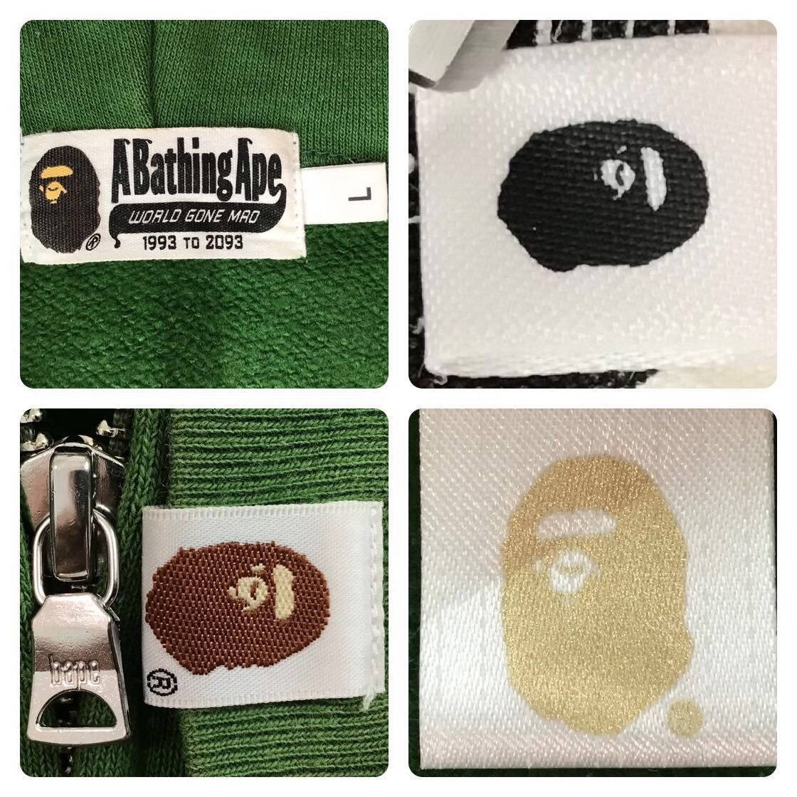 BAPE Green × 1st camo green Shark full zip hoodie ape