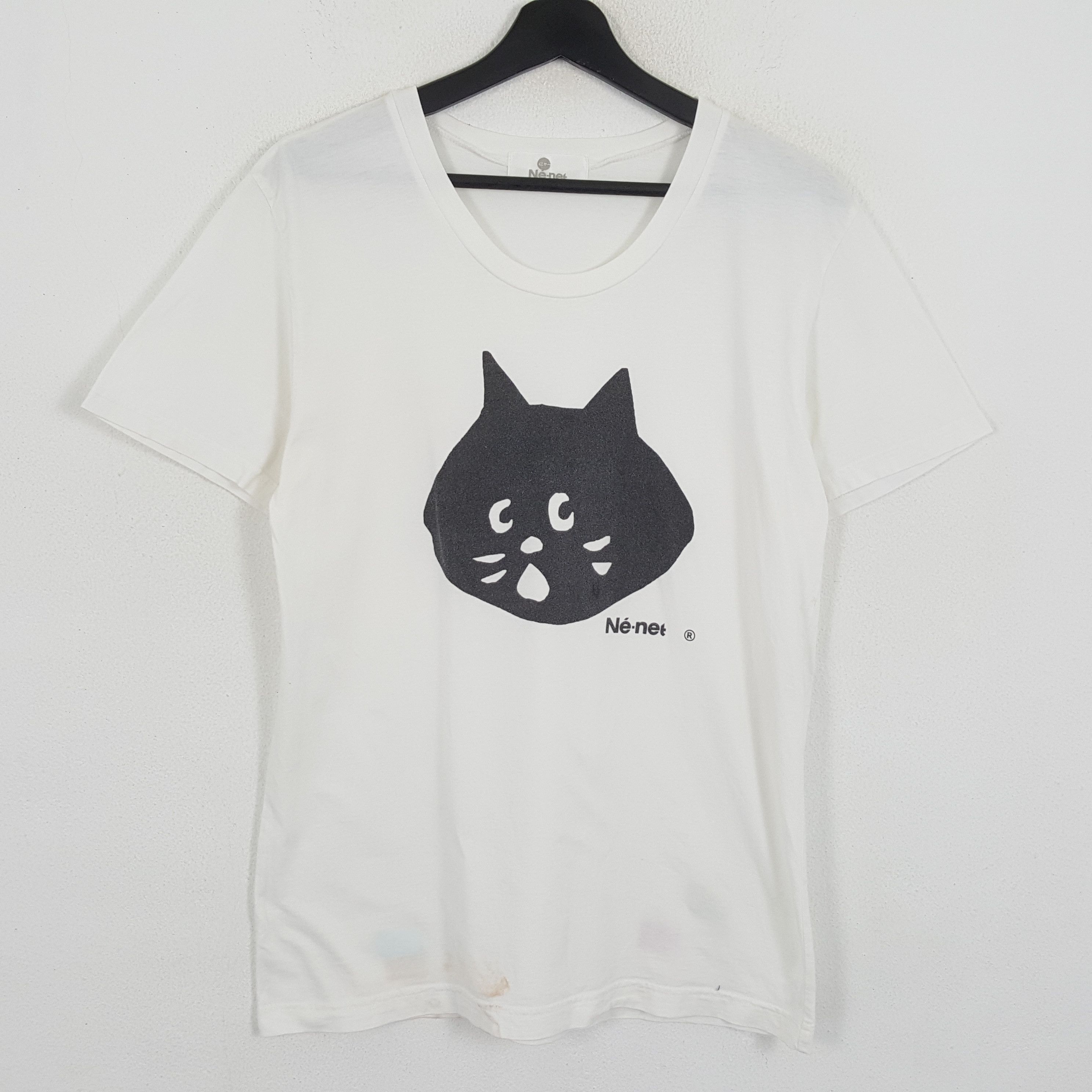 image of Ne Net x Vintage Ne-Net Japanese Designer Brand Logo Design Tshirt in White, Men's (Size Medium)