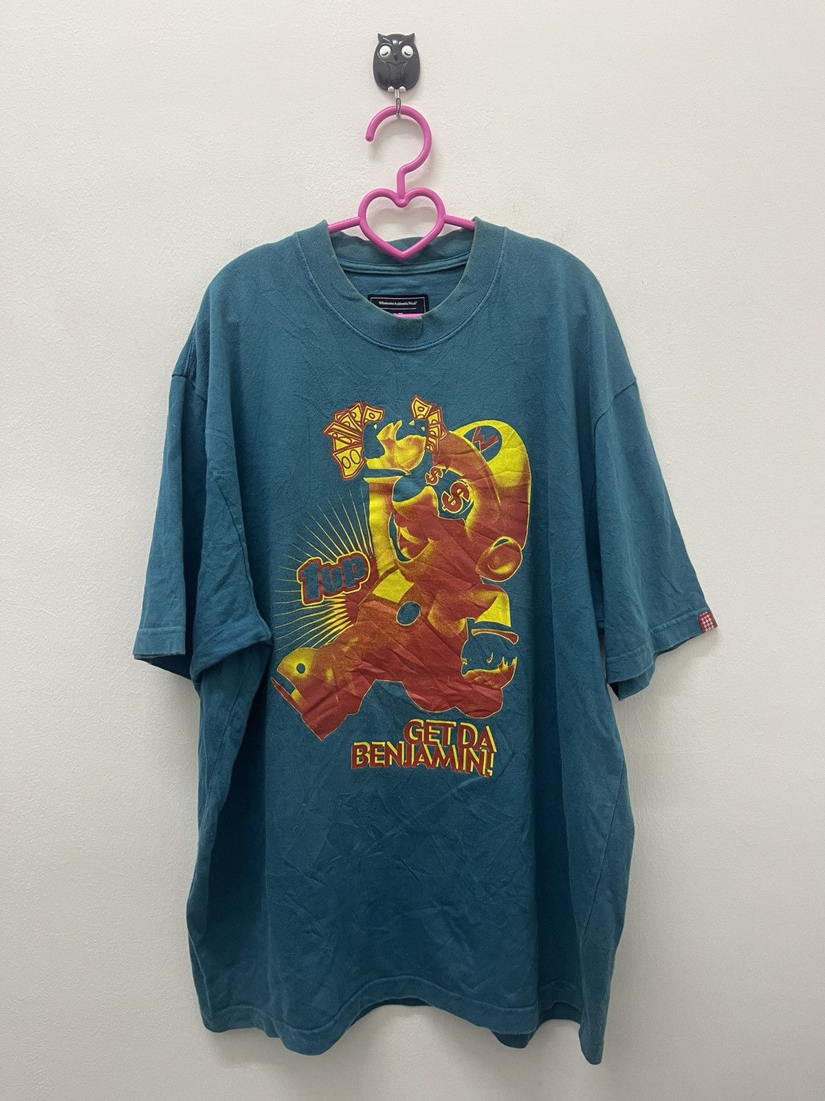 image of Vintage Wholenine X Super Mario Parody Get Da Benjamin!, Men's (Size 2XL)