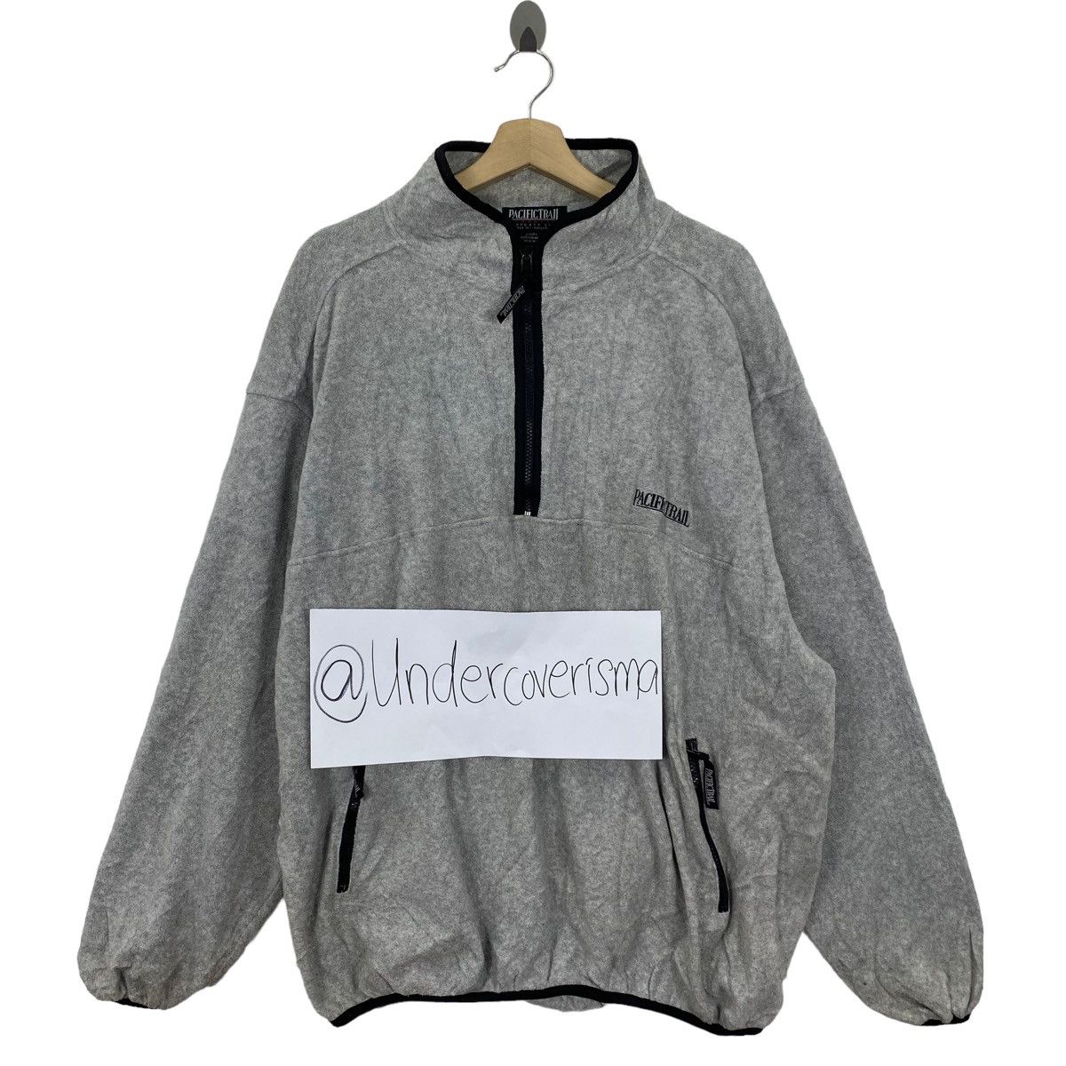 image of Pacific Trail Oversize Retro Sherpa Half Zipper Grey Jacket, Men's (Size Large)