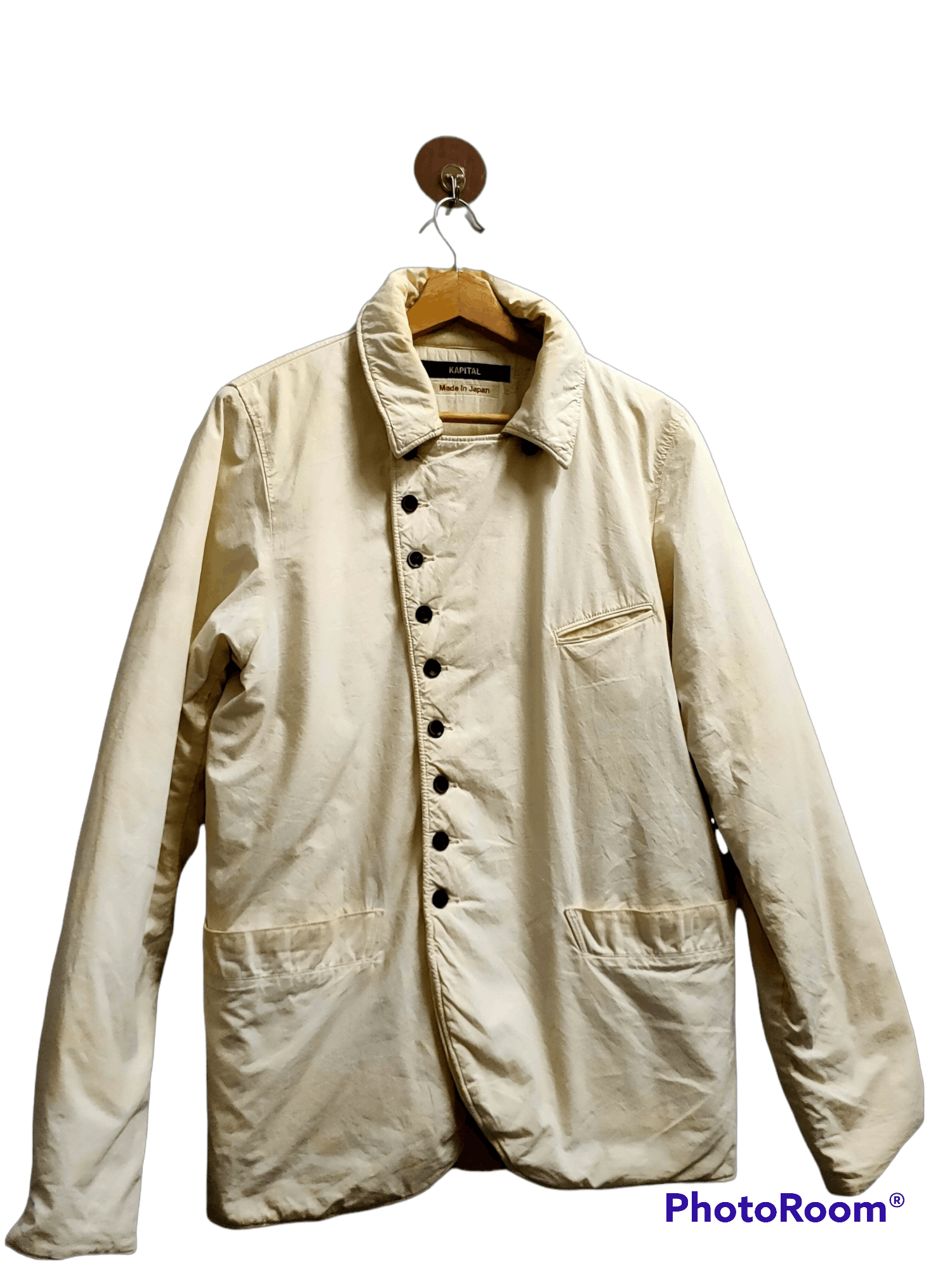 Japanese Brand KAPITAL vintage single breasted jacket 9 button cream 🇯🇵 Size US M / EU 48-50 / 2 - 1 Thumbnail