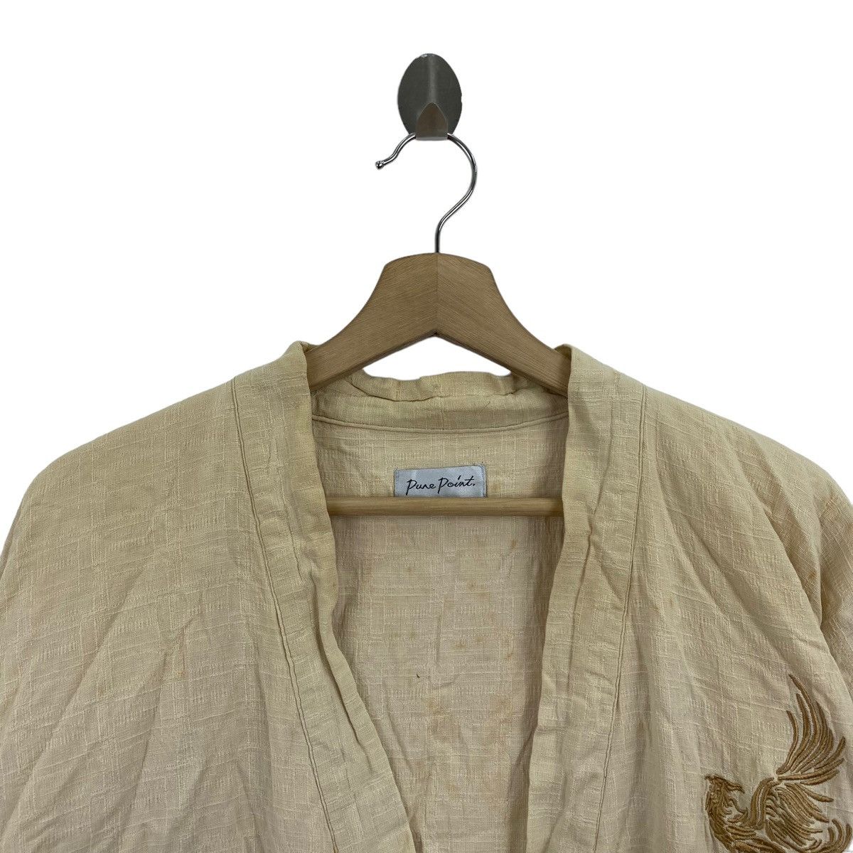 Japanese Brand PURE POINT Japanese Brand Beige Kimono Style Jacket Size US L / EU 52-54 / 3 - 3 Thumbnail