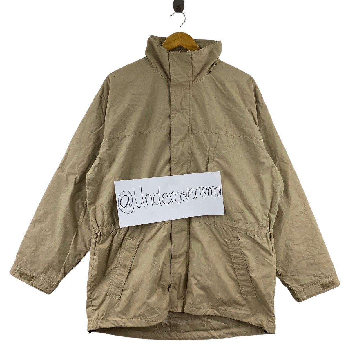 image of Vintage Hit Maker Beige Windbreaker Trench Coat, Men's (Size Medium)