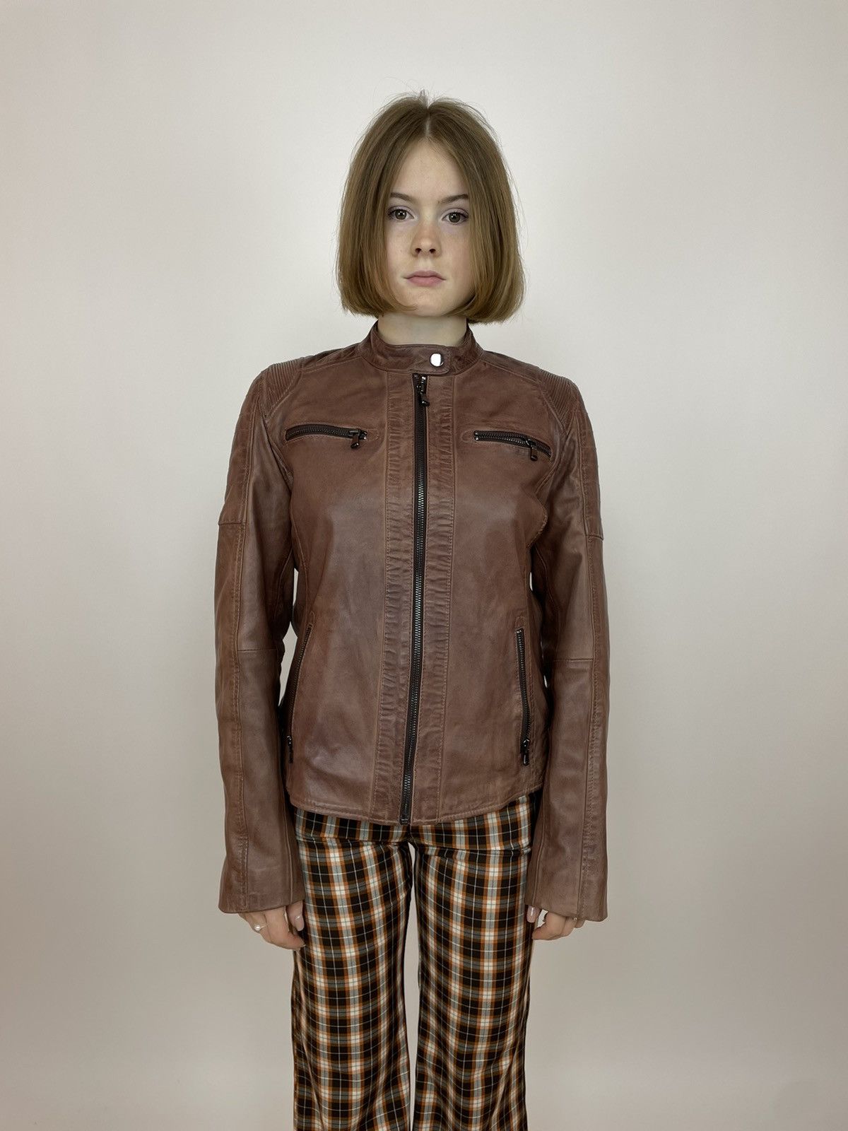 Other LAKELAND Buttermere Leather Racer Jacket in Bourbon Women’s Size M / US 6-8 / IT 42-44 - 2 Thumbnail