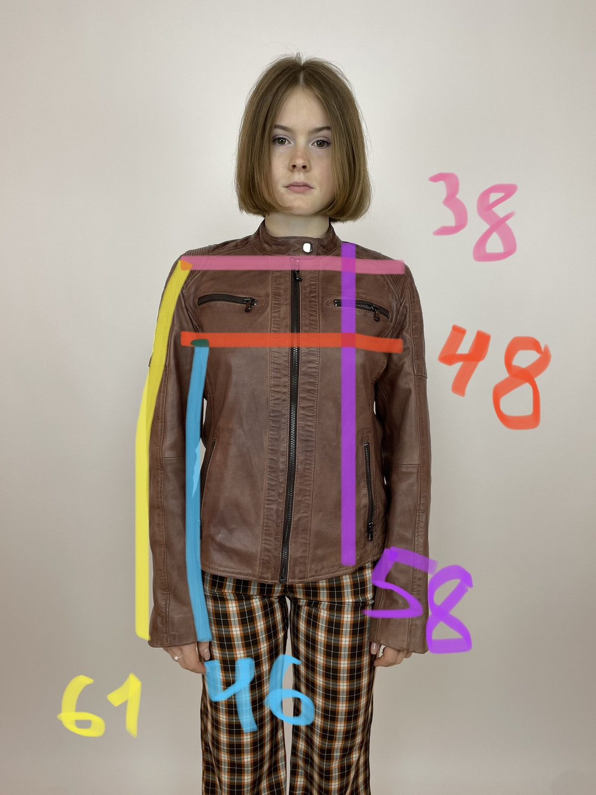 Other LAKELAND Buttermere Leather Racer Jacket in Bourbon Women’s Size M / US 6-8 / IT 42-44 - 18 Thumbnail